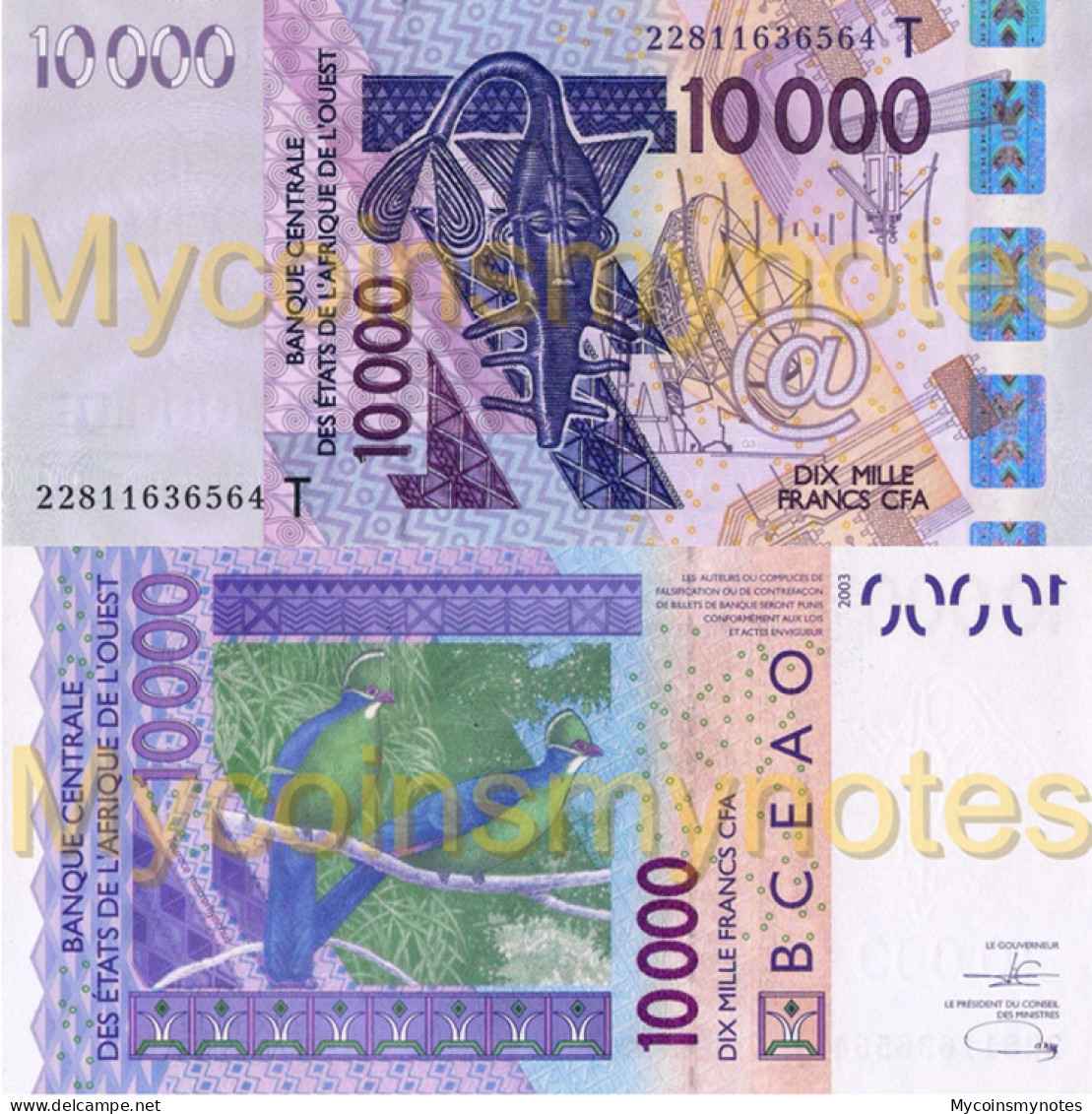 WEST AFRICAN STATES, TOGO, 10000, 2022, Code T, PNEW (Not Yet In Catalog), UNC - États D'Afrique De L'Ouest