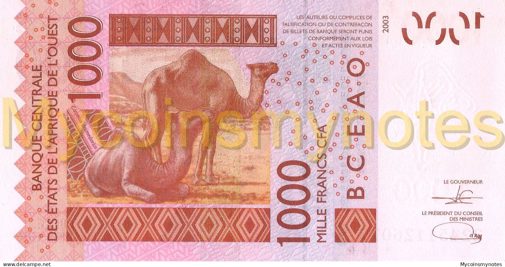 WEST AFRICAN STATES, GUINÉ BISSAU, 1000 Francs, 2022, Code S, PNew (Not Yet In Catalog), UNC - États D'Afrique De L'Ouest
