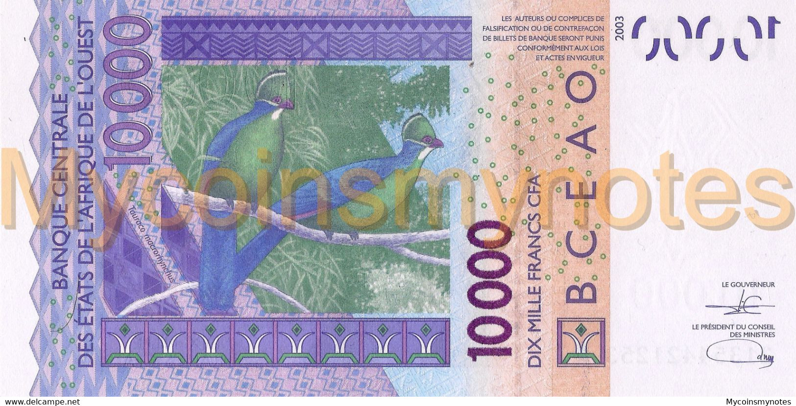 WEST AFRICAN STATES, IVORY COAST, 10000, 2022, Code A, PNew, UNC - États D'Afrique De L'Ouest