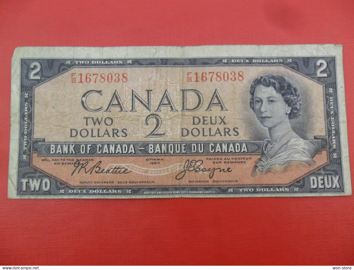 8831 - Canada 2 Dollars 1954 - ERROR CUT - Canada