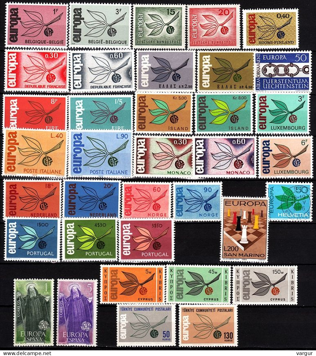 EUROPA CEPT 1965 Complete Collection: 19 Countries, MNH (1v Used) - Años Completos