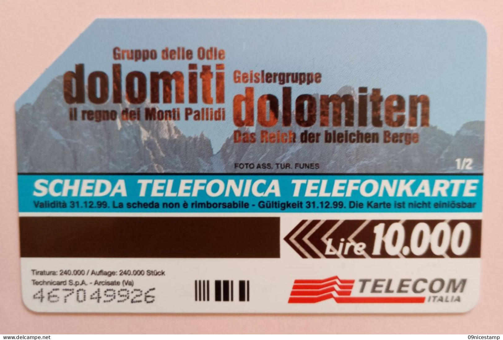 Italia, Telephonecard, Empty And Used - Publiques Ordinaires