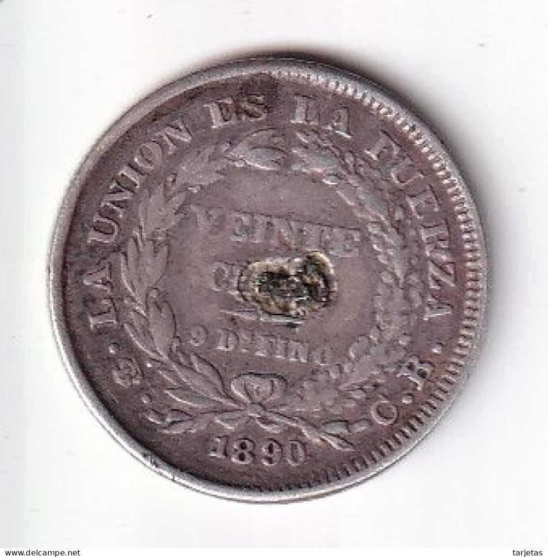 MONEDA DE PLATA DE BOLIVIA DE 20 CENTAVOS DEL AÑO 1890  (COIN) SILVER,ARGENT. - Bolivië