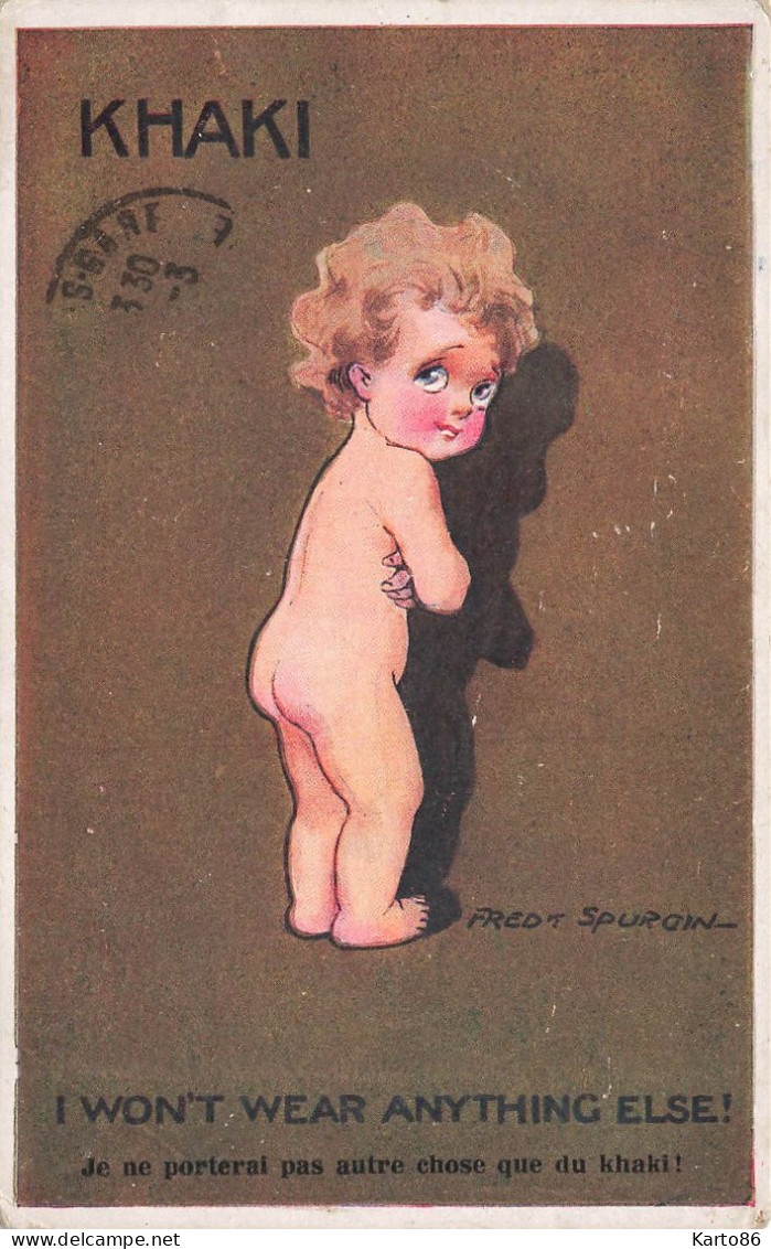 Fred SPURGIN * CPA Illustrateur Spurgin * Enfant Nu * Curiosa Nue Nude * KHAKI - Spurgin, Fred