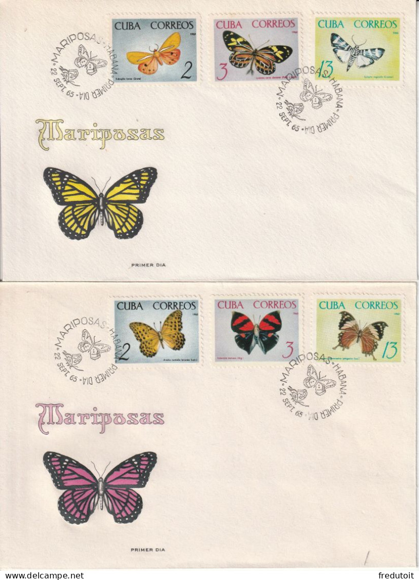 FDC - CUBA - N°881/95  (1965) Papillons - FDC