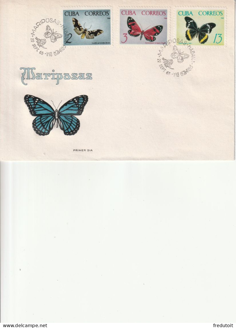 FDC - CUBA - N°881/95  (1965) Papillons - FDC