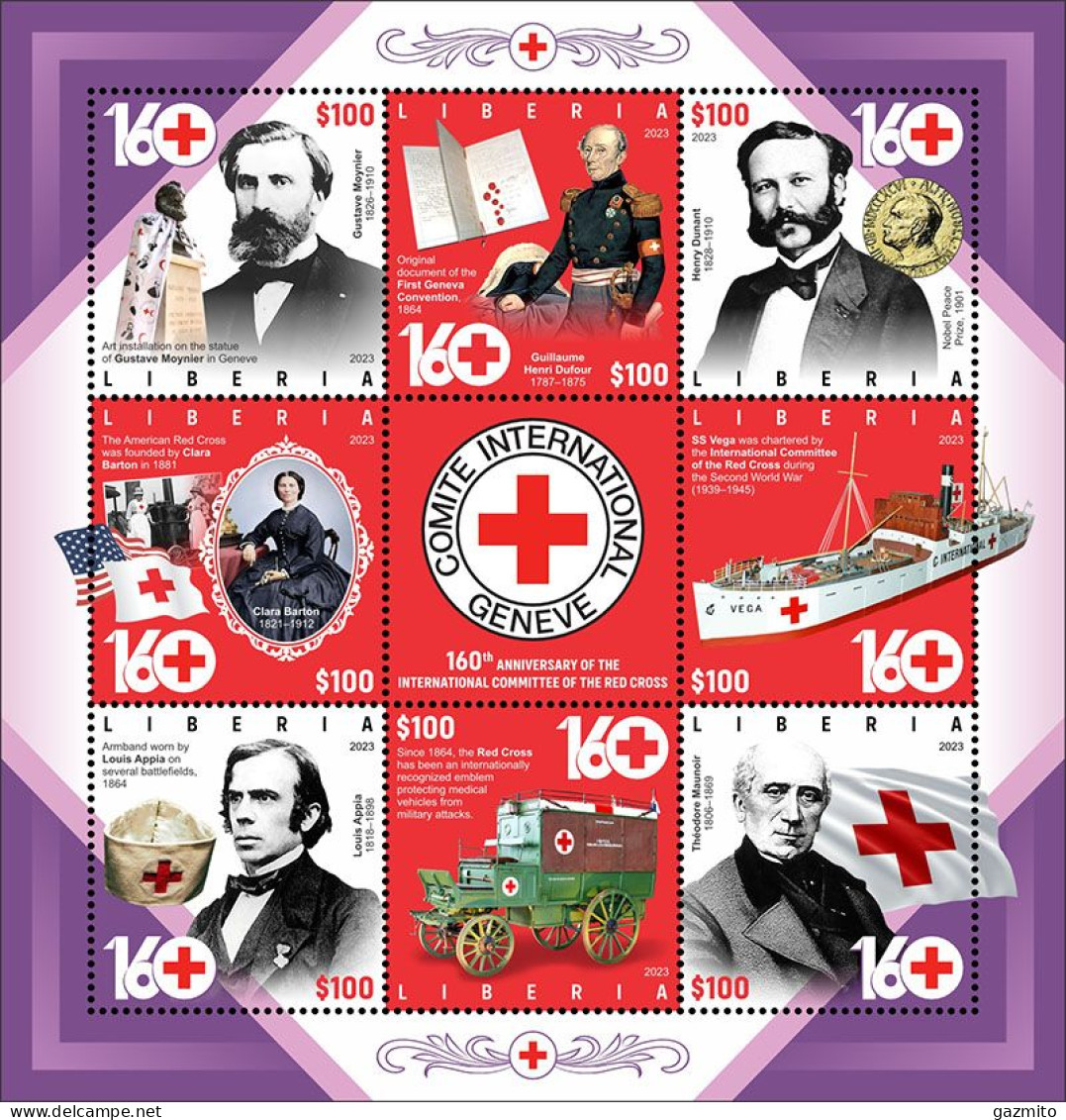 Liberia 2023, Red Cross, Ambulance, Boat, 4val In BF - Henry Dunant