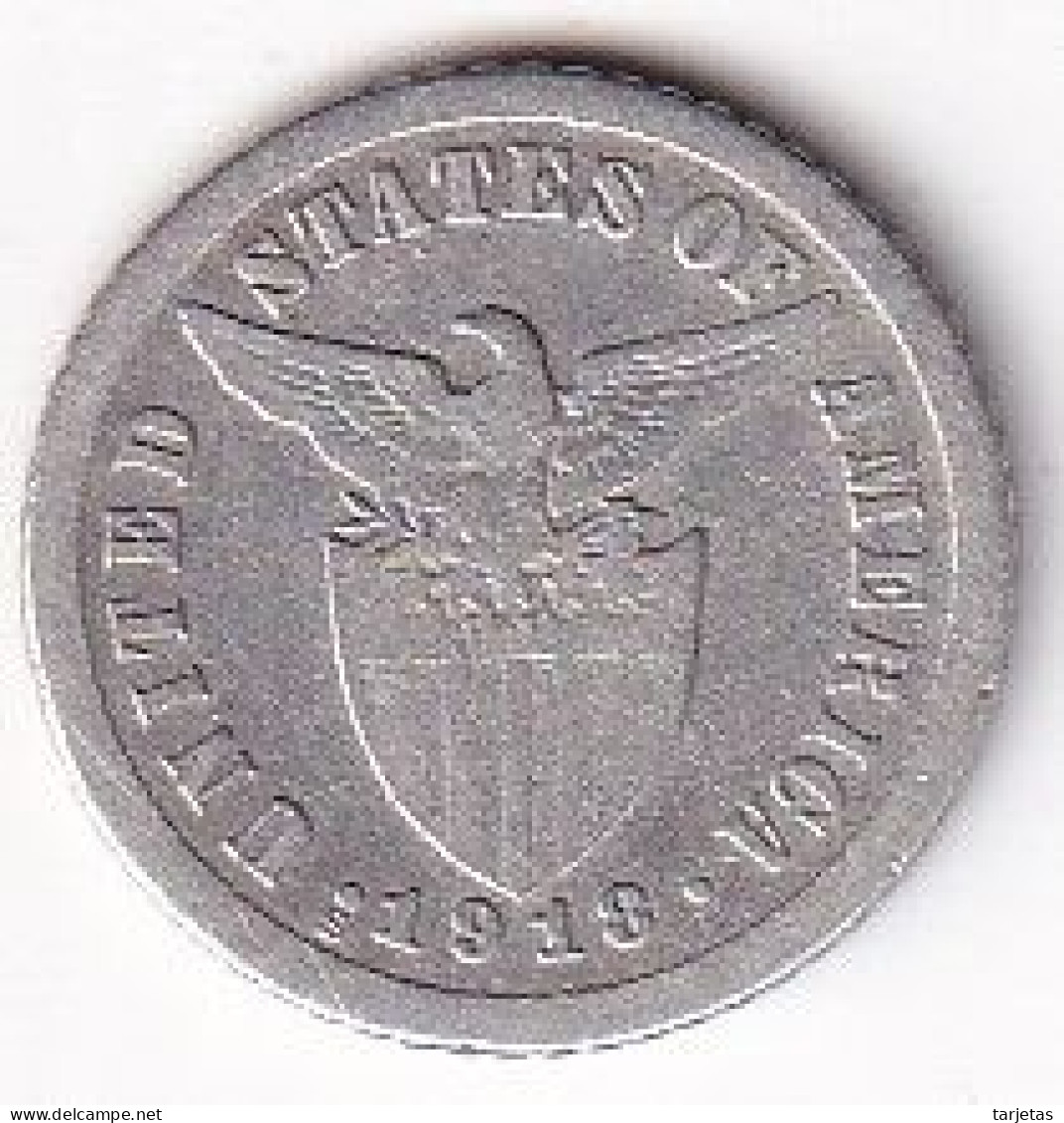 MONEDA DE PLATA DE ESTADOS UNIDOS EN FILIPINAS DE 10 CENTAVOS PESO DEL AÑO 1918 (COIN) SILVER-ARGENT - Coloniali