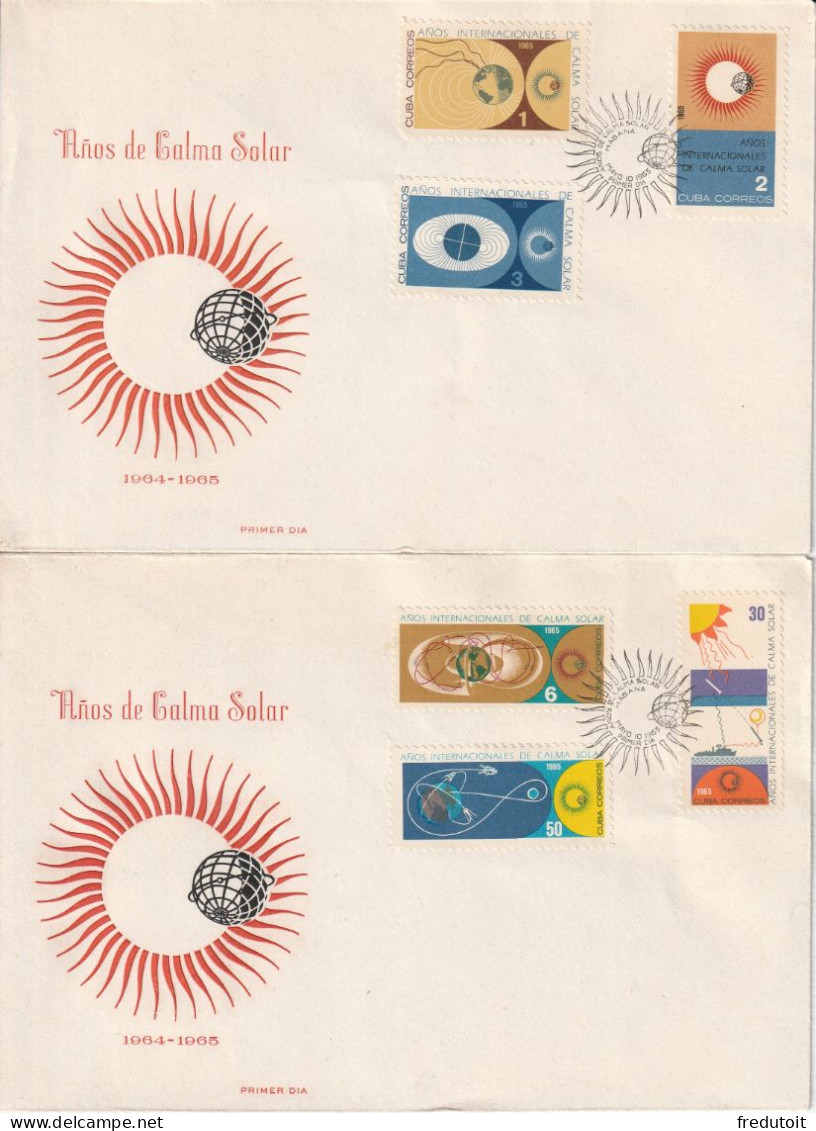 FDC - CUBA - N°843/8  (1965) Année Internationale Du Soleil Calme - FDC
