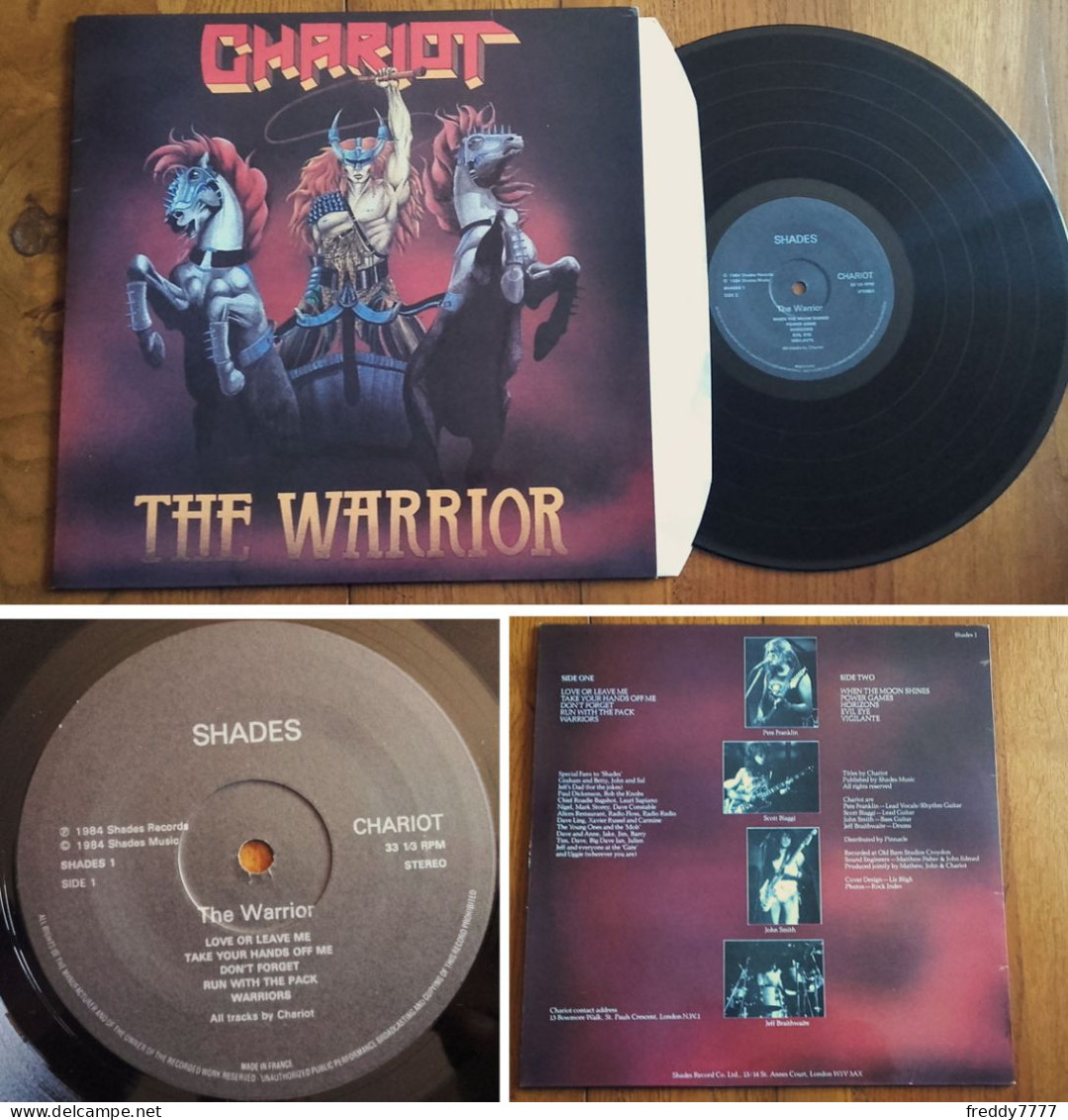 RARE French LP 33 RPM (12 Inch') CHARIOT "The Warrior" (1984) - Hard Rock & Metal