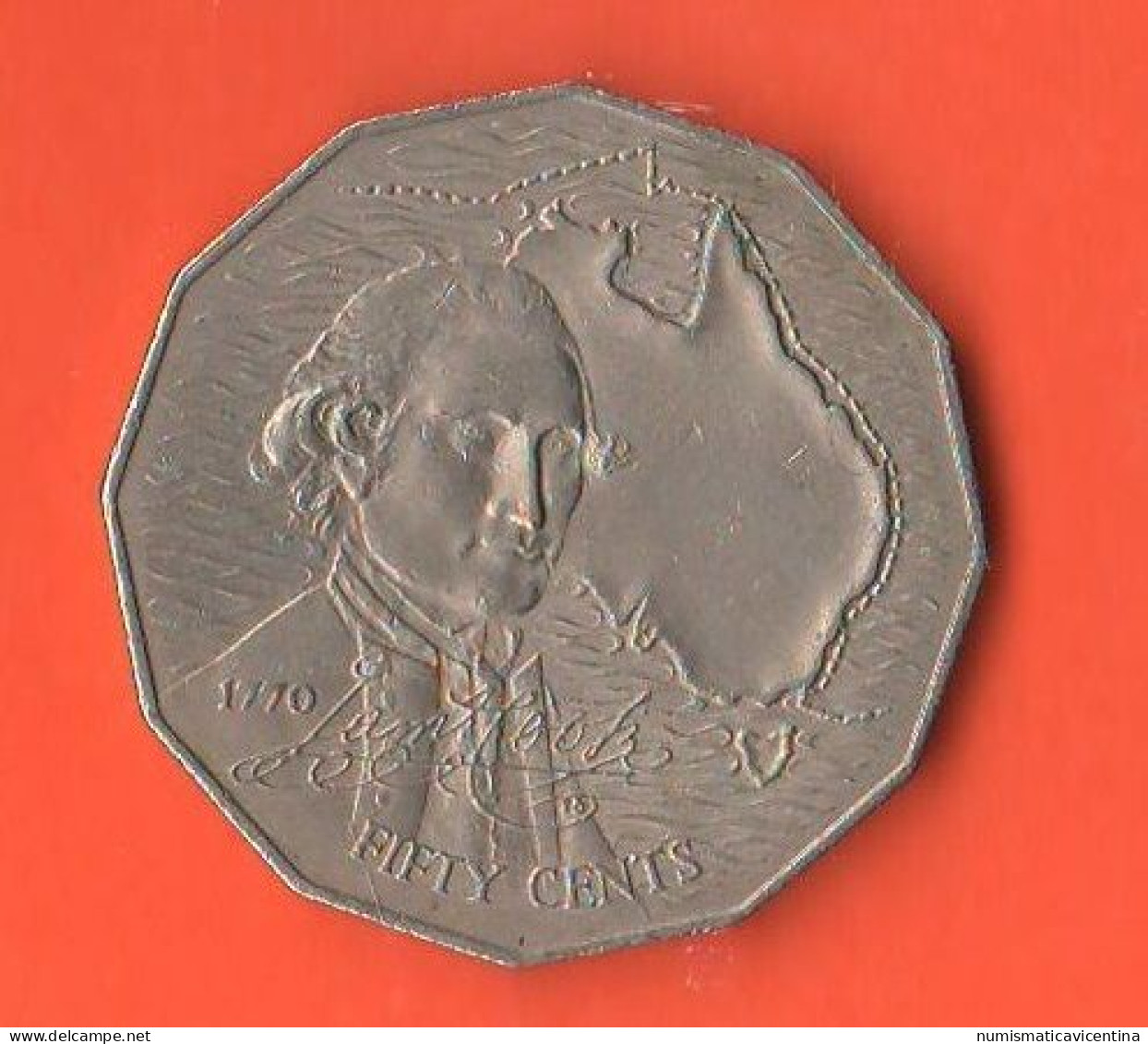 Australia 50 Cents Captain Cook's 200th Anniversary 1970 King Nickel Coin - 50 Cents