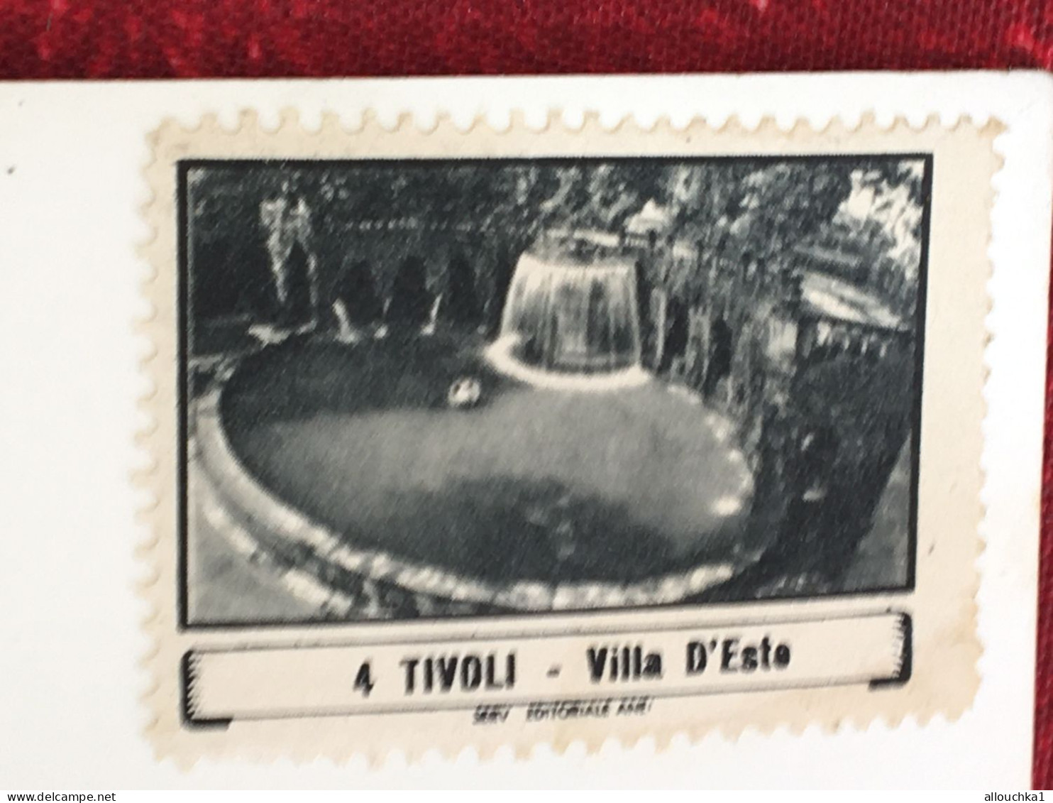 Timbre Tivoli Villa D'Este Reine Des Fontaines Thème Vignette Tourisme De Fantaisie Couplée Sur Carte Postale Maximum - Vignettes De Fantaisie