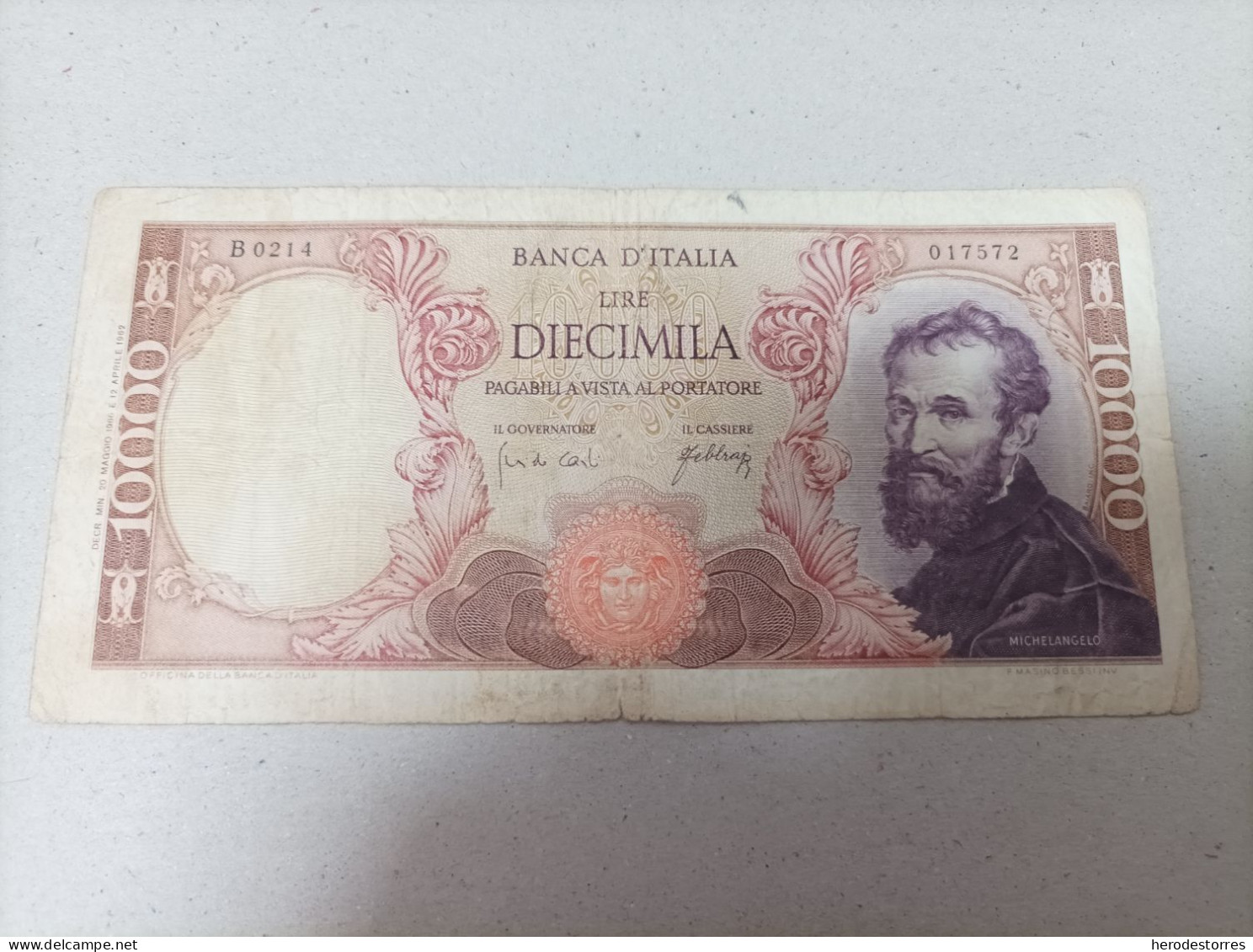 Billete De Italia De 10000 Liras, Año 1966 - 10.000 Lire