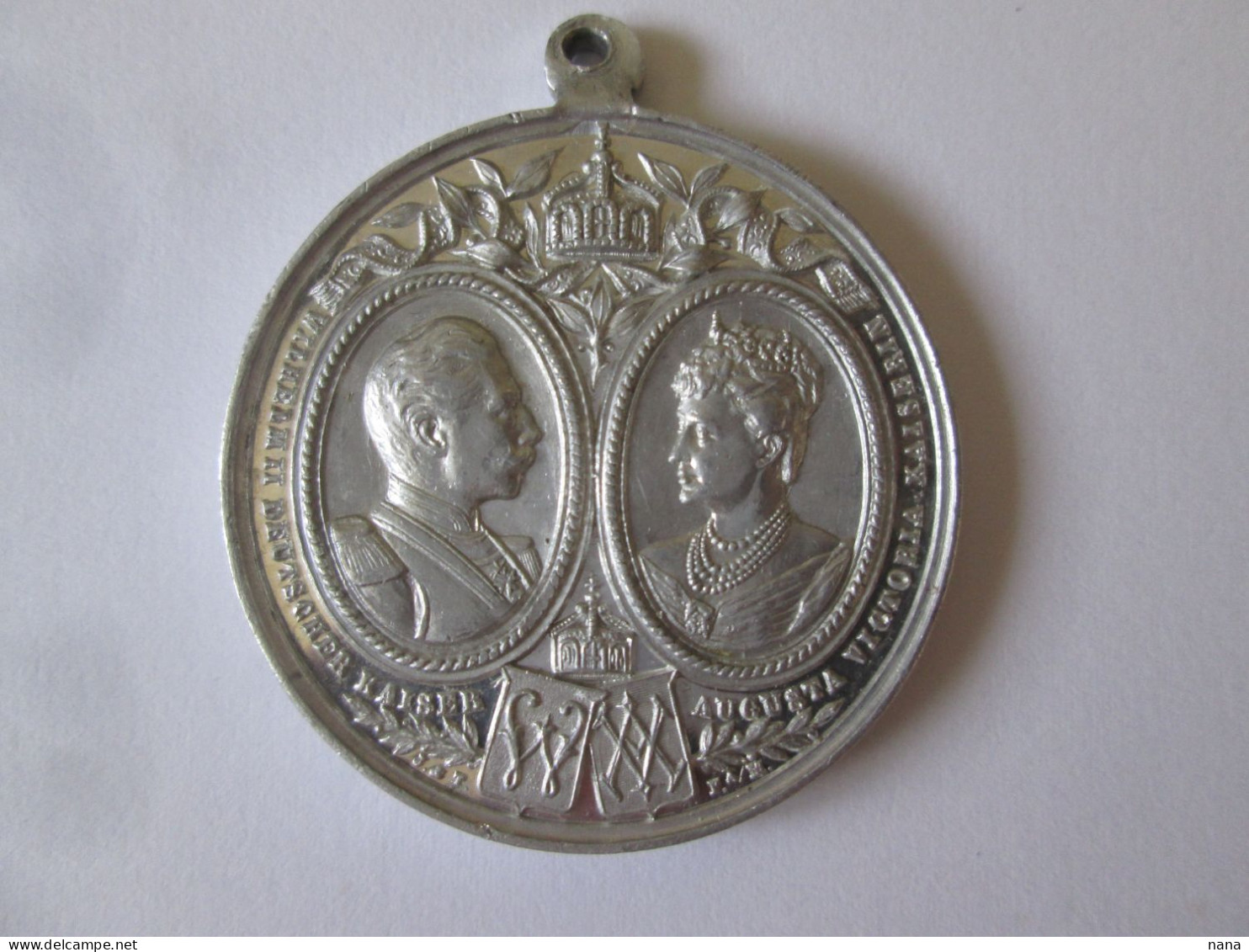 German Imperial Military Parade & Maneuver Aluminium Medal 1898/Kaiserparade U.Manover 1898,diameter=39 Mm - Allemagne