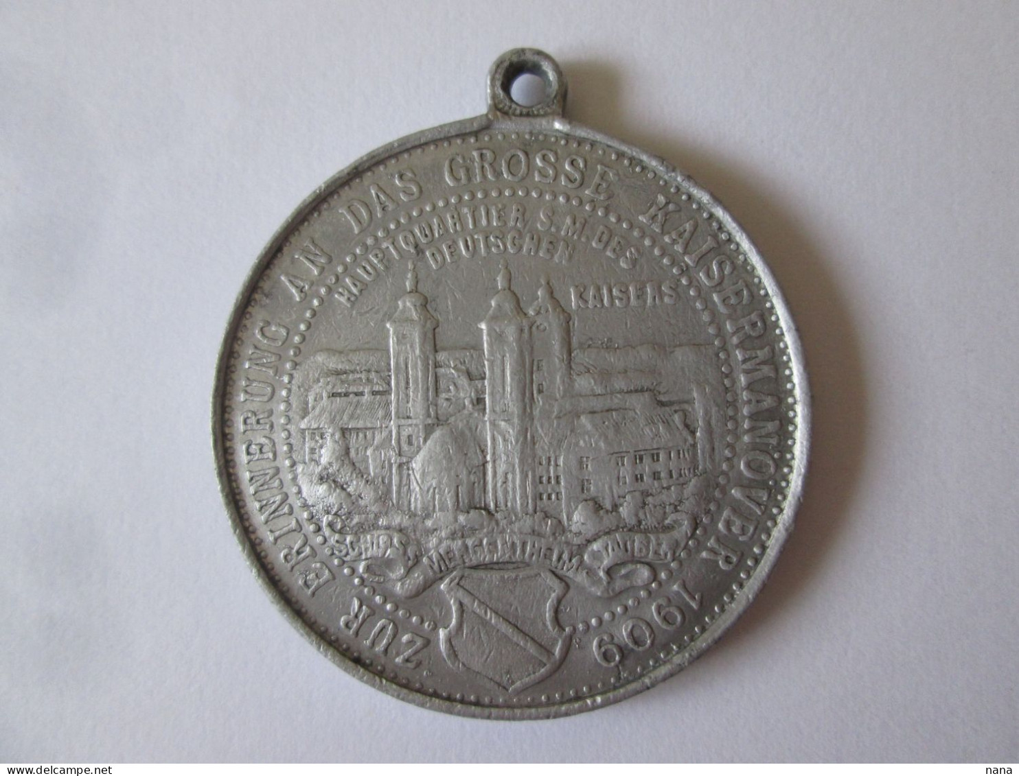 German Imperial Military Maneuver Aluminium Medal 1909/Kaiser Manover 1909,diameter=37 Mm - Germania