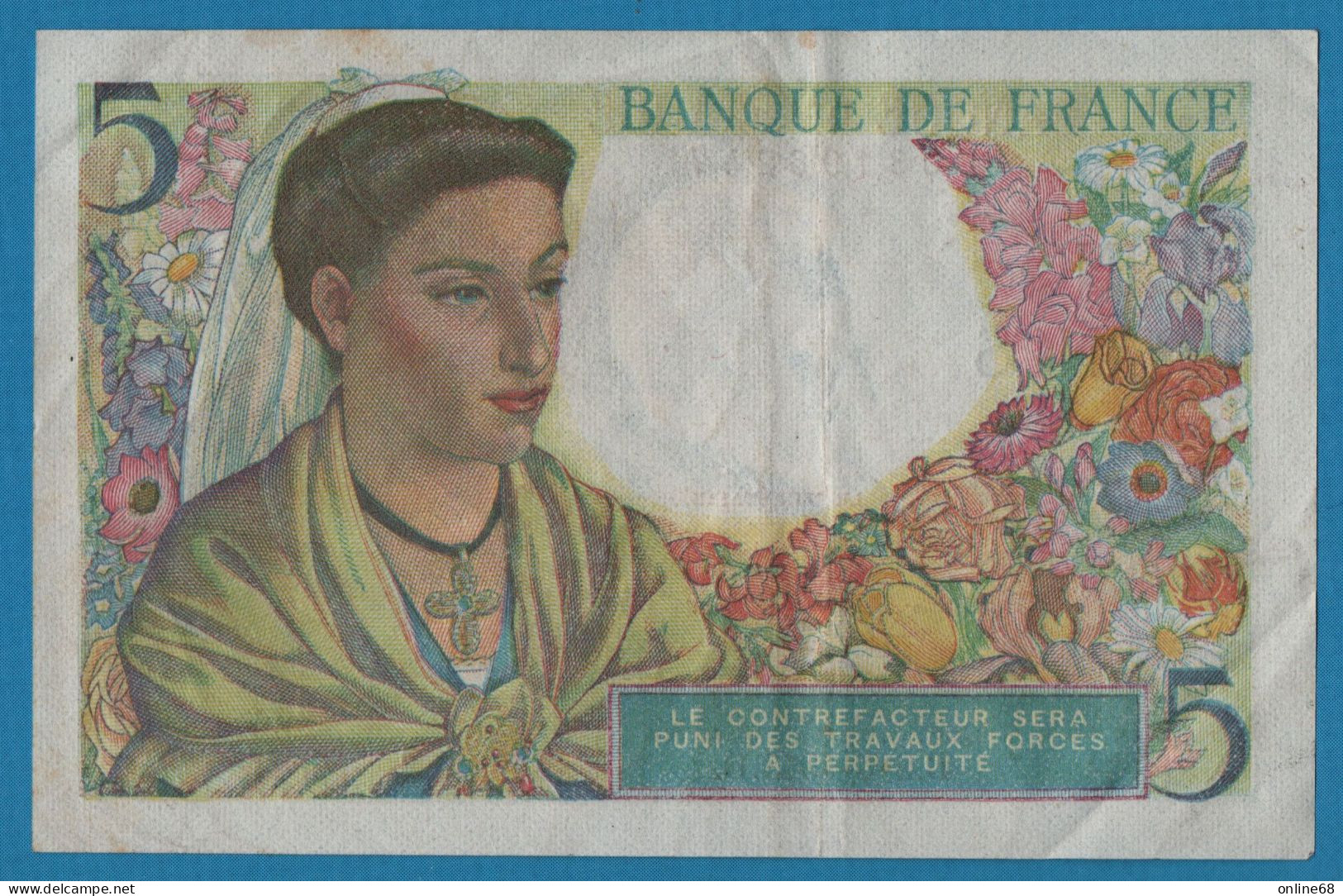 FRANCE 5 FRANCS 02-06-1943 # G.2 Berger F# 5/1 - 5 F 1943-1947 ''Berger''