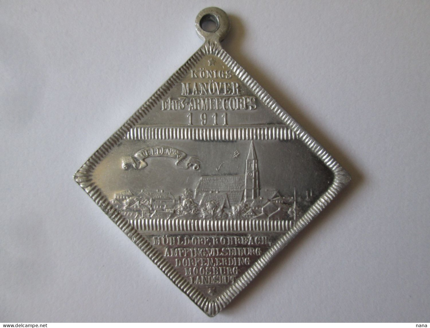 German Imperial Military Maneuver Aluminium Medal 1911/Kaiser Manover 1911,size=43 X 43 Mm - Duitsland