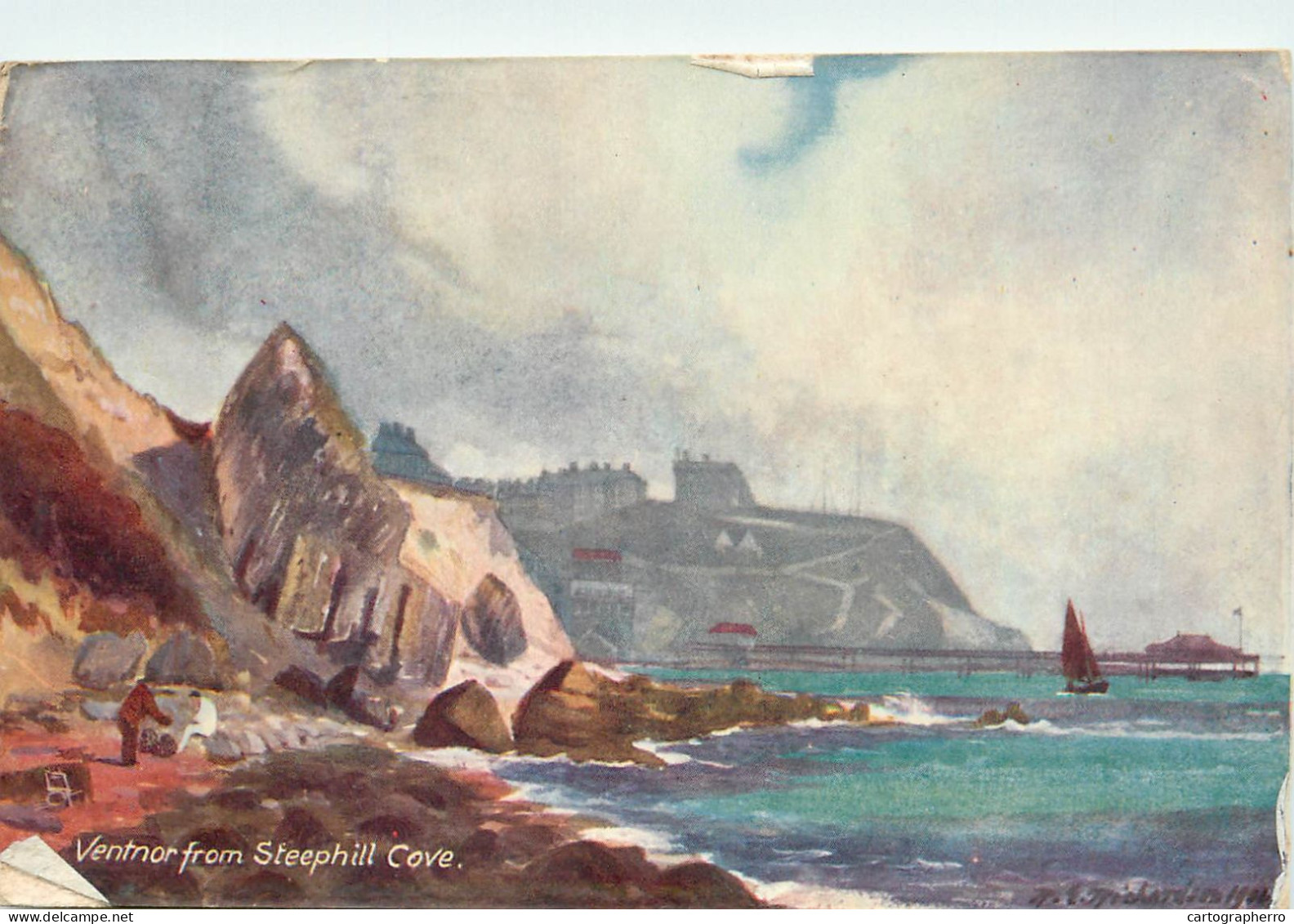 United Kingdom England Ventnor From Steephill Cove Painting - Ventnor