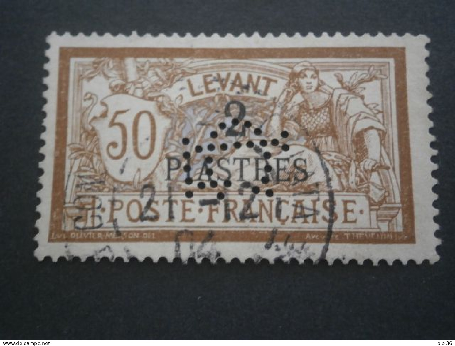 LEVANT MERSON 20 CL5 PERFORATION PERFORES PERFORE PERFIN PERFINS PERFORATION PERFORIERT LOCHUNG PERCE PERFO - Oblitérés