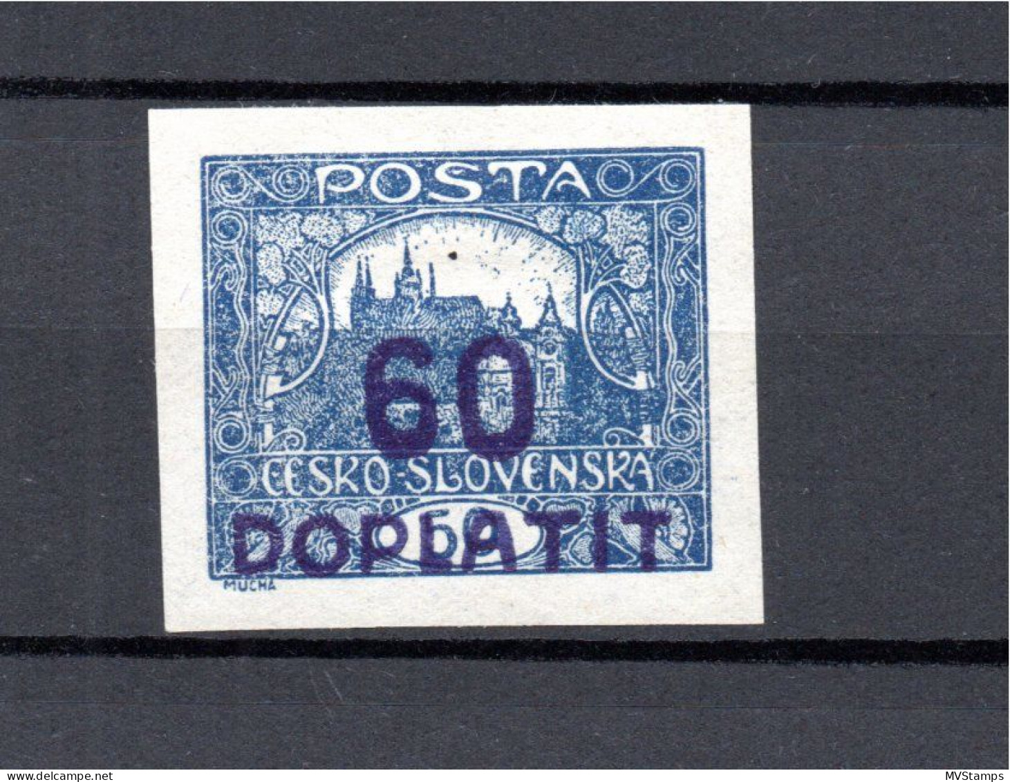 Czechoslovakia 1926 Old Overprinted Service/dienst Stamp (Michel D 38) MLH - Sellos De Servicio