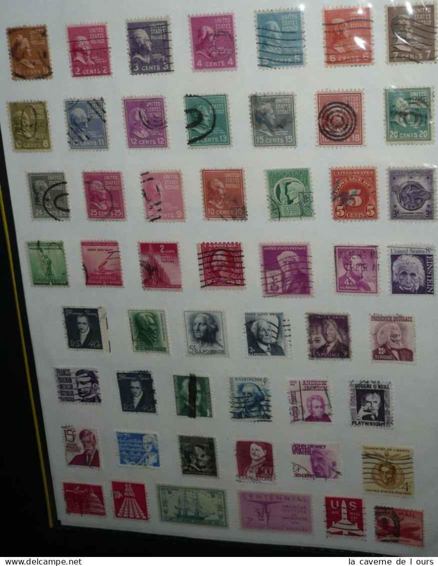 Rare Lot De 80 Timbres Américains USA 1940's-1950's Air Mail Presidents WW2 Einstein - Gebraucht