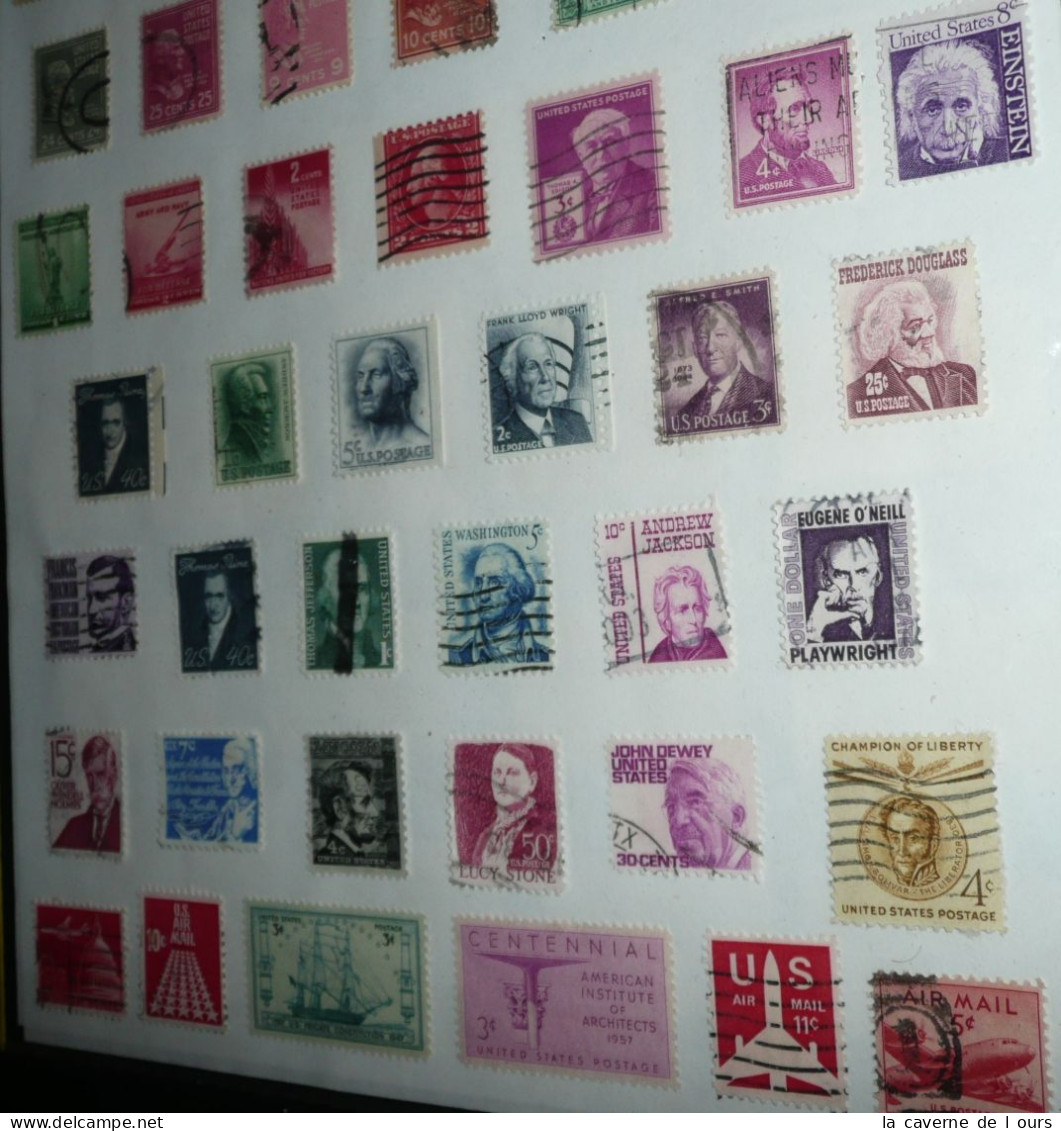 Rare Lot De 80 Timbres Américains USA 1940's-1950's Air Mail Presidents WW2 Einstein - Gebraucht