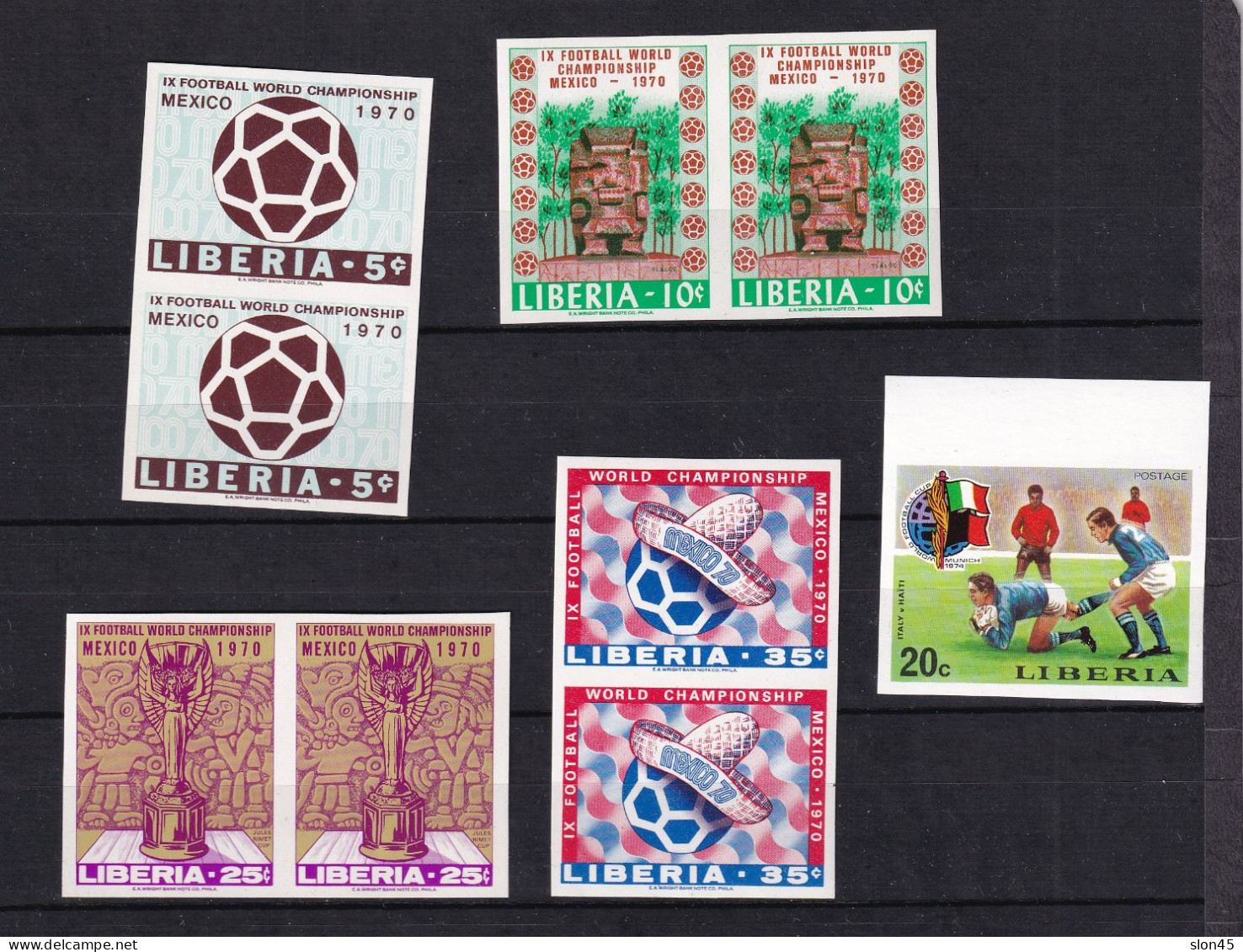 Liberia  Sport World Championship Imperf Pair + Single Italy-Haiti  MNH 15505 - 1970 – Mexique