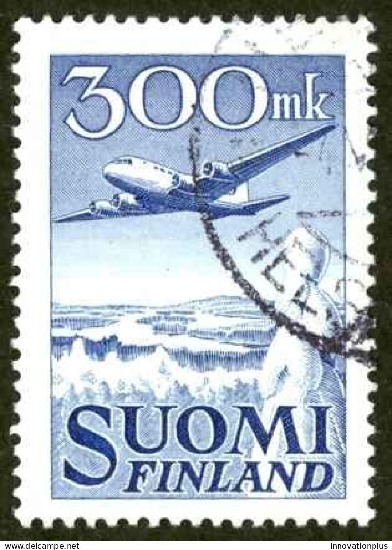 Finland Sc# C3 Used (a) 1950 300m DC-6 Over Winter Landscape - Usados