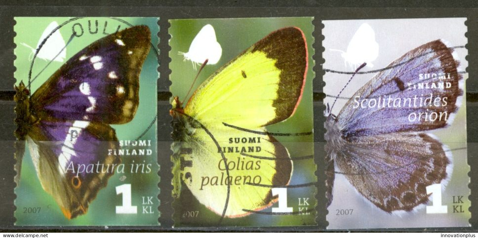 Finland Sc# 1296a-1296c Used 2007 Butterflies - Gebruikt