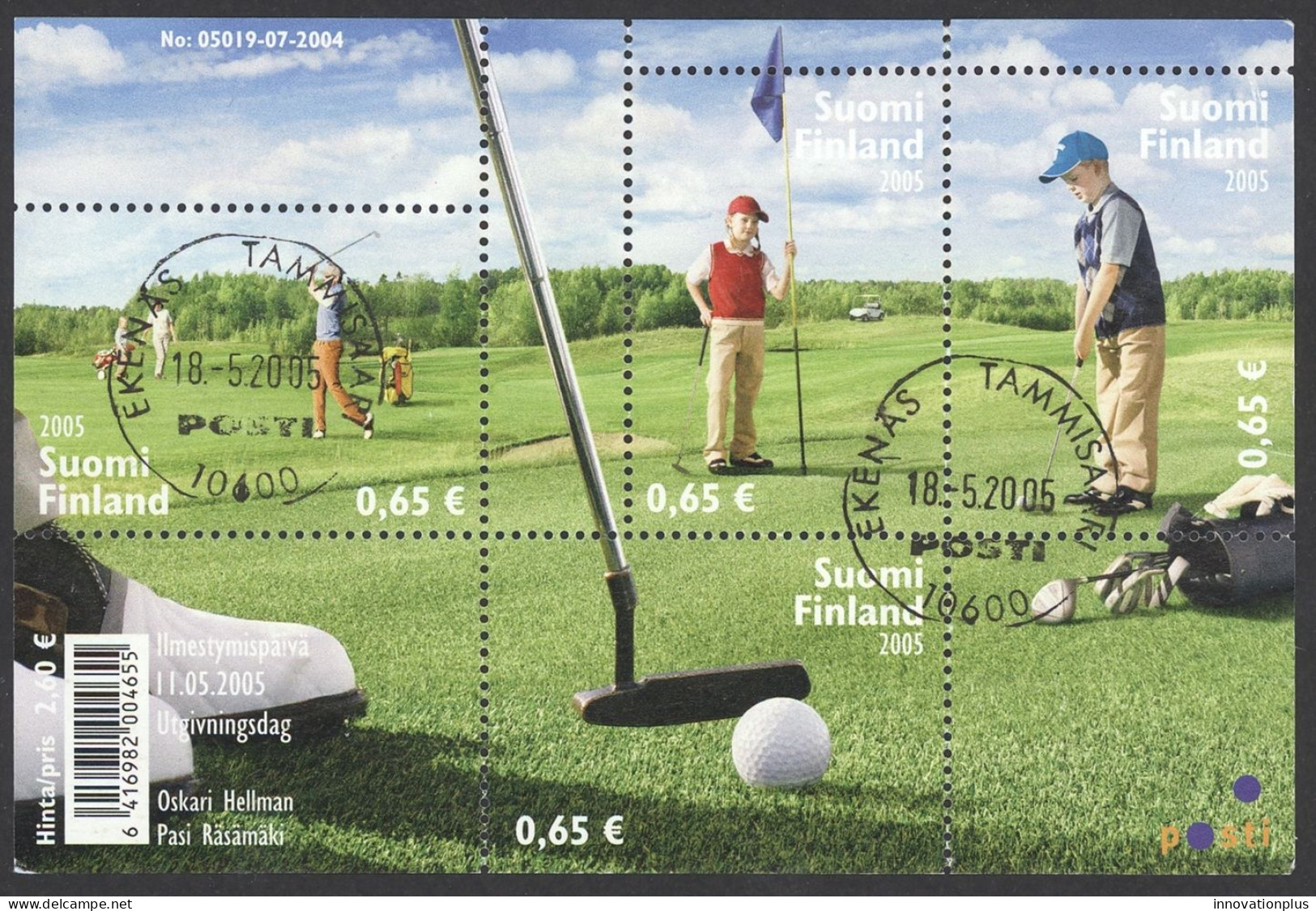 Finland Sc# 1236 Used Souvenir Sheet 2005 Golf - Gebraucht