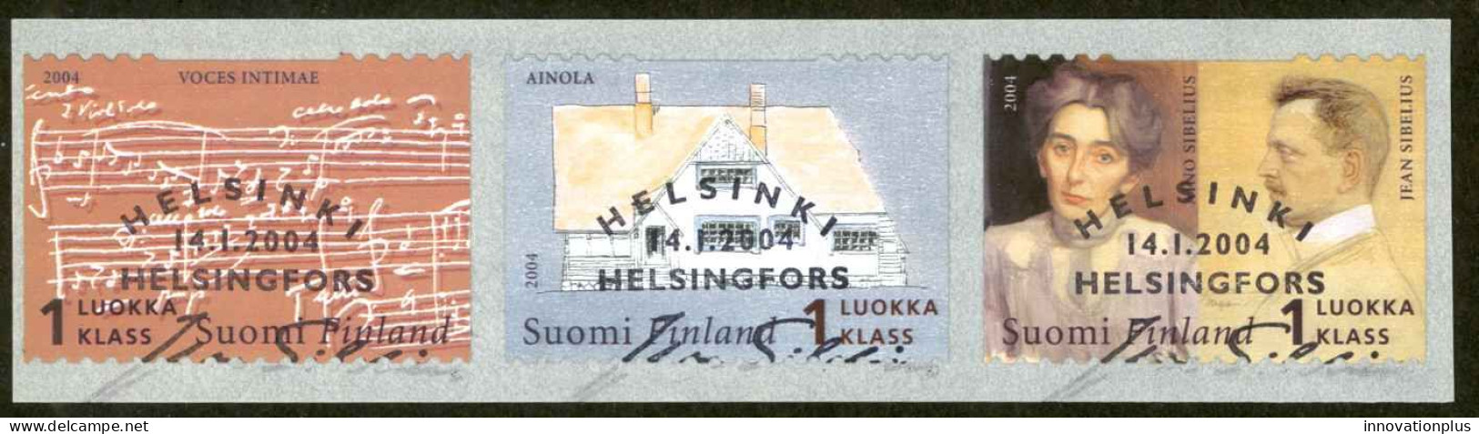 Finland Sc# 1205 Used Strip/3 2004 Jean Sibelius - Used Stamps