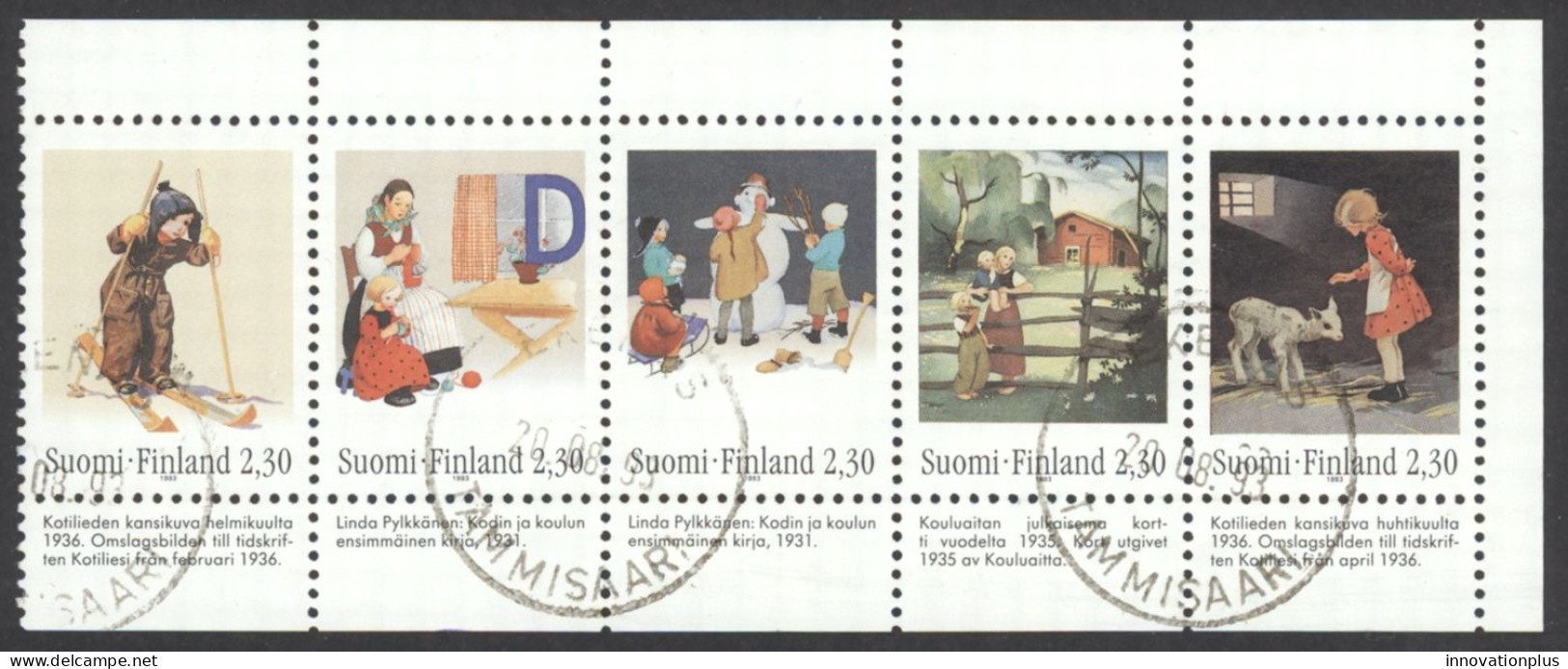 Finland Sc# 920a Used Booklet Pane 1993 Martha Wendelin Art - Usados