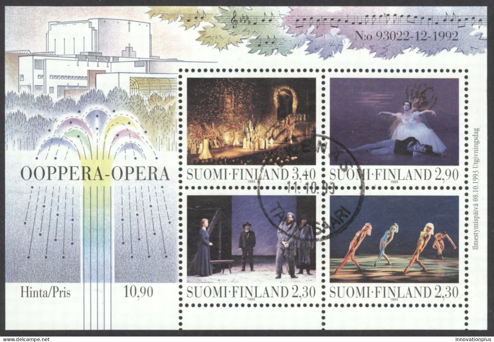 Finland Sc# 927 Used Souvenir Sheet (b) 1993 Operas & Ballet - Used Stamps