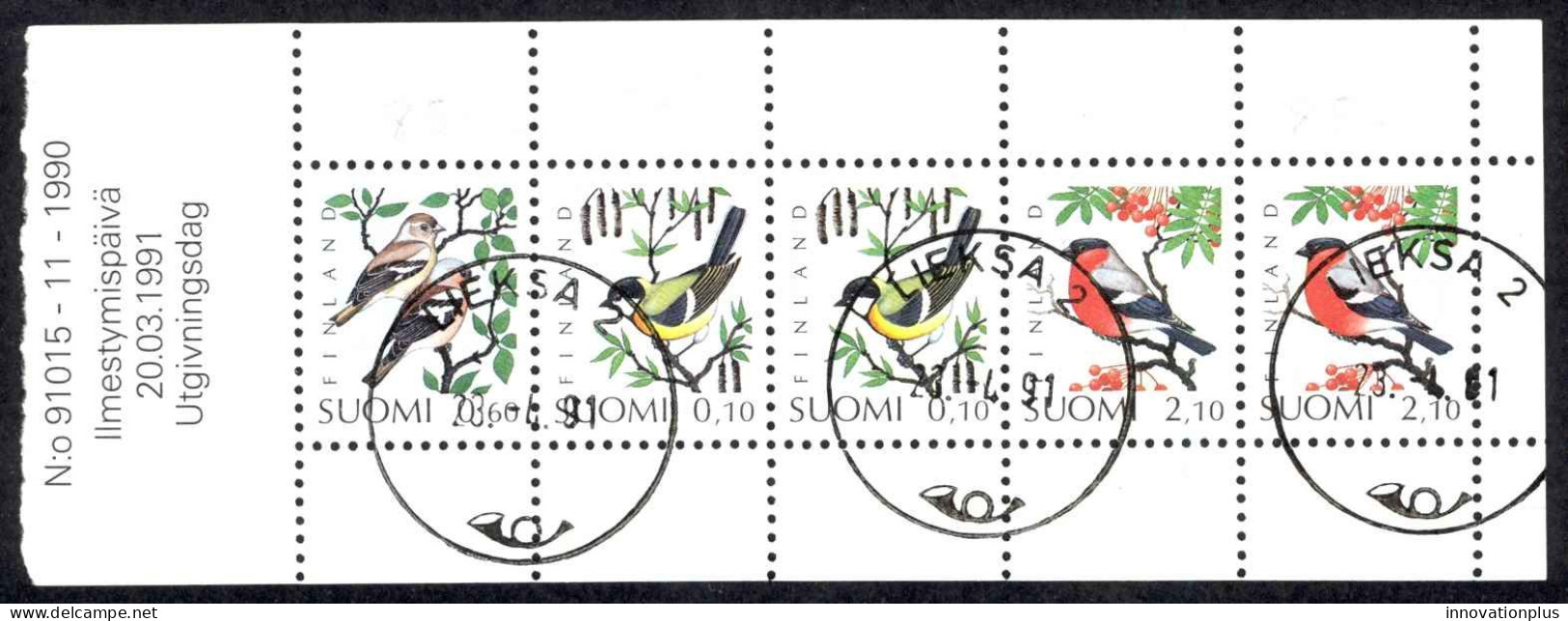 Finland Sc# 856a Used Booklet Pane 1993 Birds - Usados