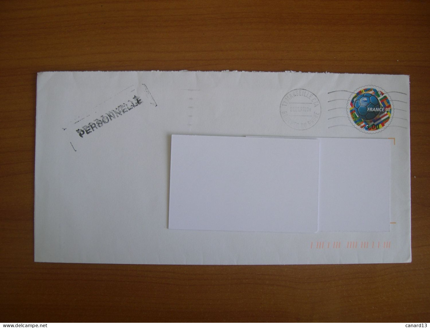 Enveloppe  110x221 Entier Postal France 98 - Prêts-à-poster: Repiquages Privés