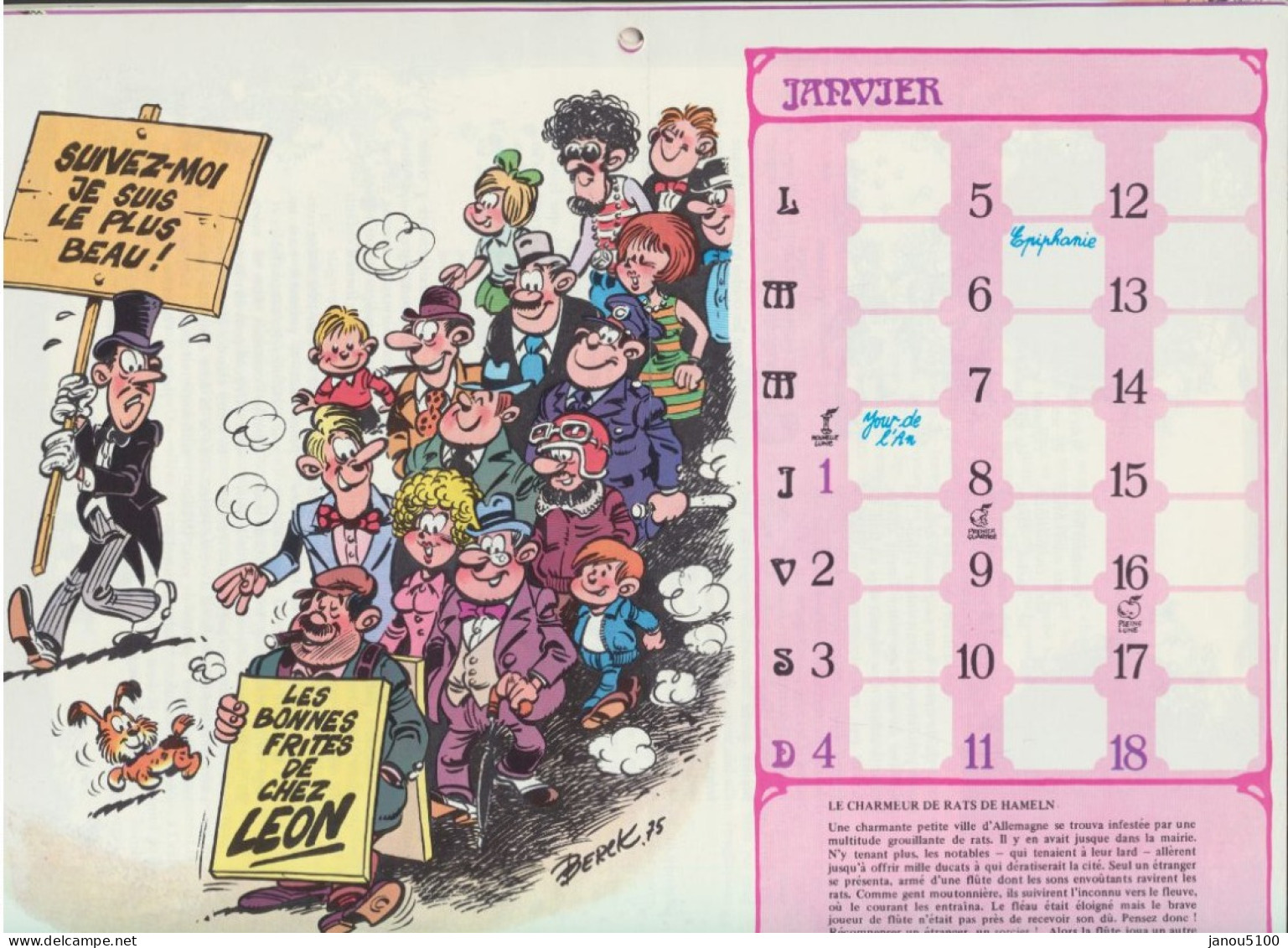 VIEUX  PAPIERS   B.D.  CALENDRIER   " LES COMPTES DE L'AMERE LOI  "   1976. - Formato Grande : 1971-80