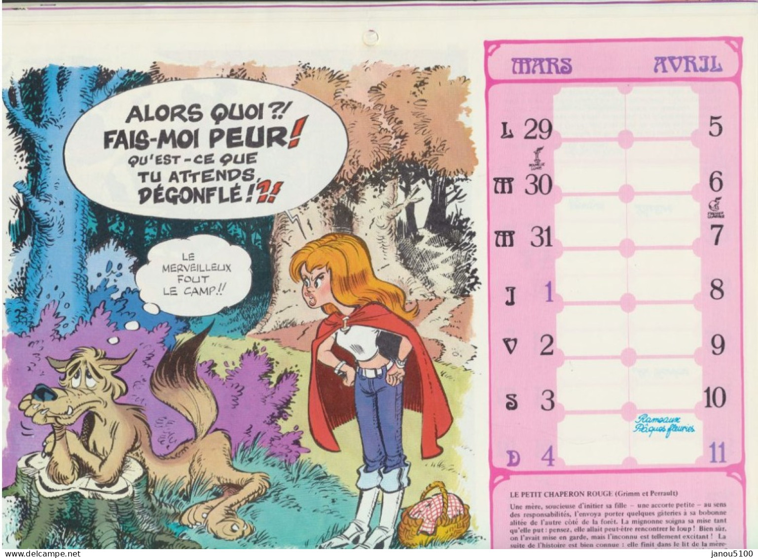 VIEUX  PAPIERS   B.D.  CALENDRIER   " LES COMPTES DE L'AMERE LOI  "   1976. - Formato Grande : 1971-80