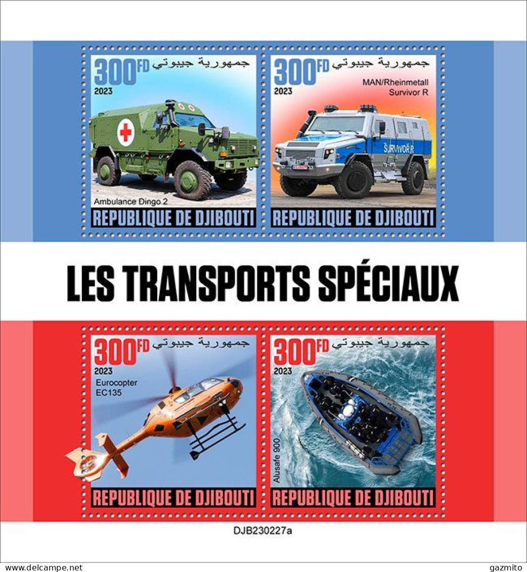 Djibouti 2023, Transport, Ambulance, Police, Helicopter, Boat, 4val In BF - Erste Hilfe