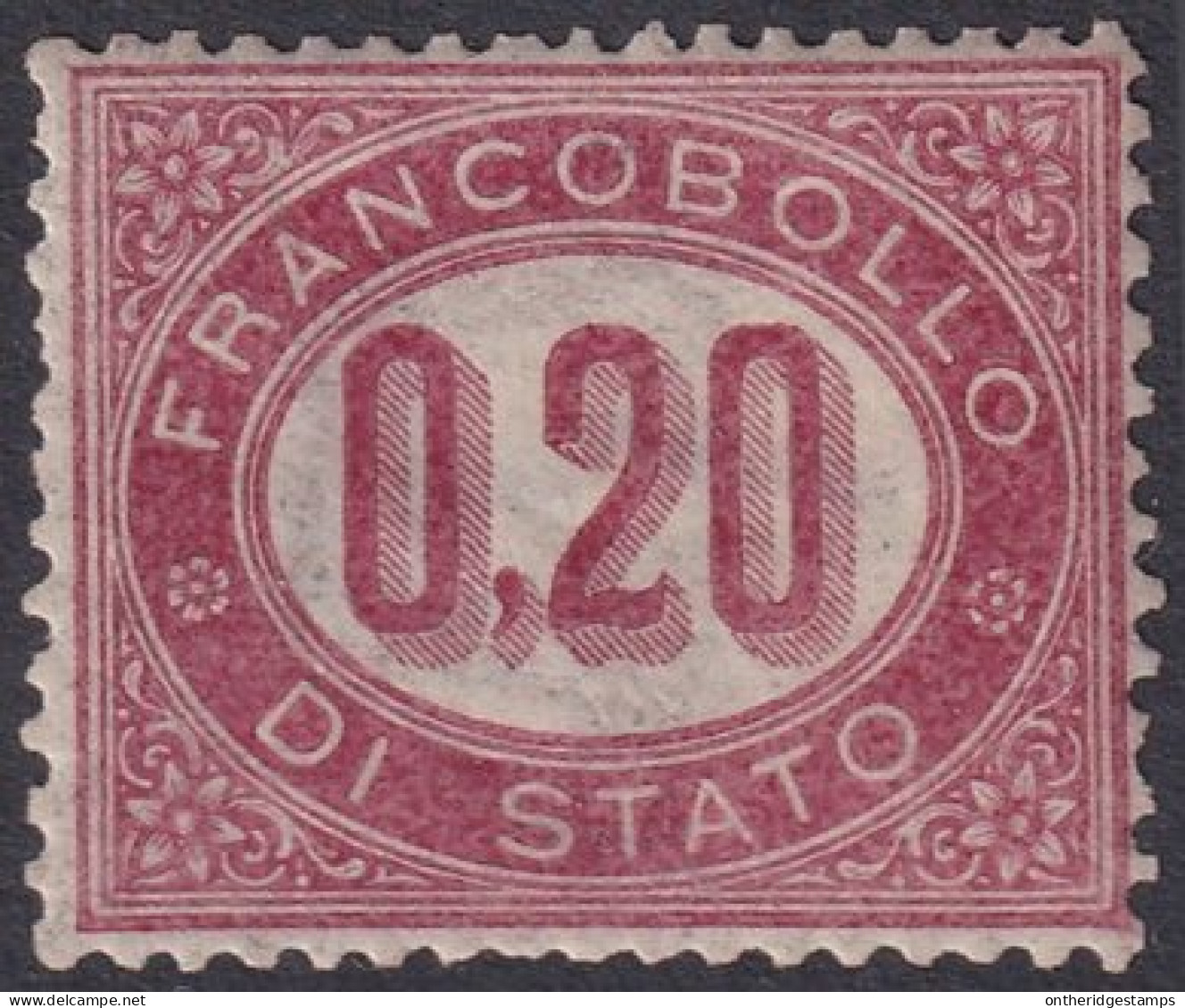 Italy 1875 Sc O3 Italia Servizio Sa 3 Official MNH** Horizontal Crease - Dienstzegels