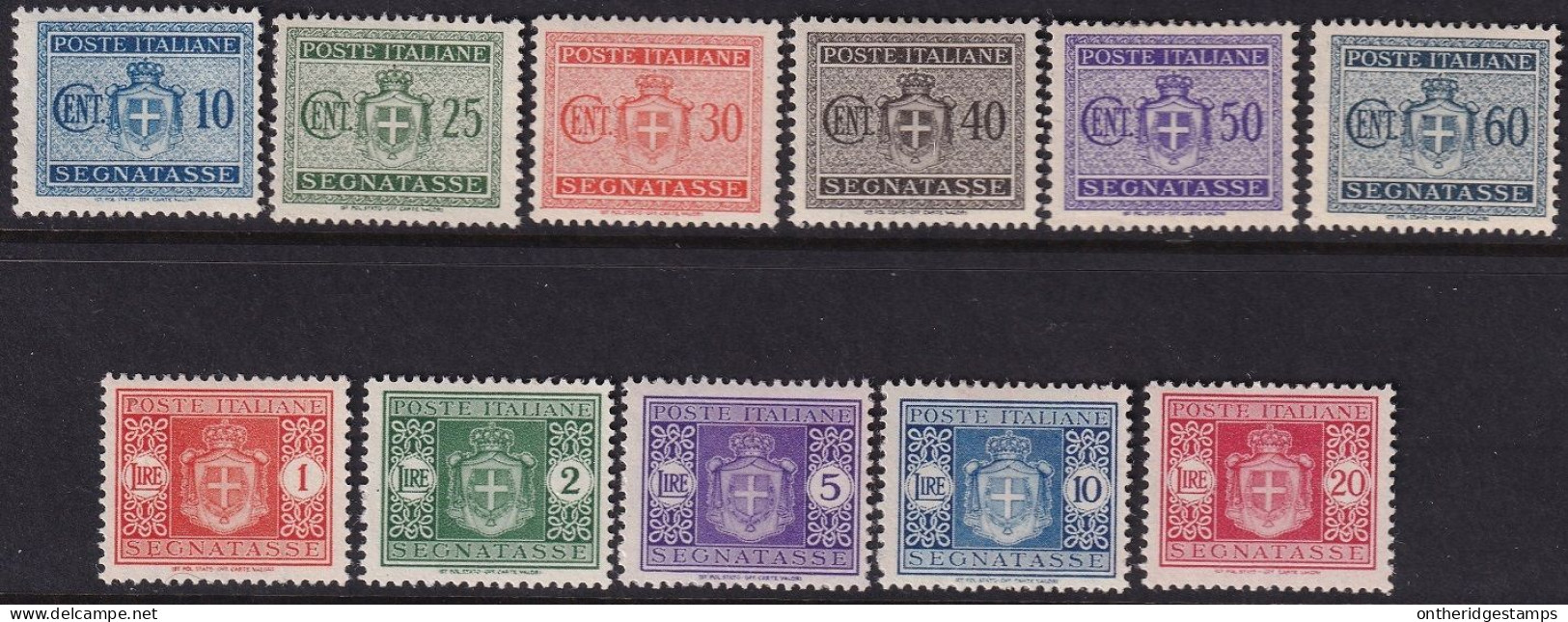 Italy 1945 Sc J54-64 Italia Segnatasse Sa 86-96 Postage Due Set MH* Disturbed Gum - Postage Due