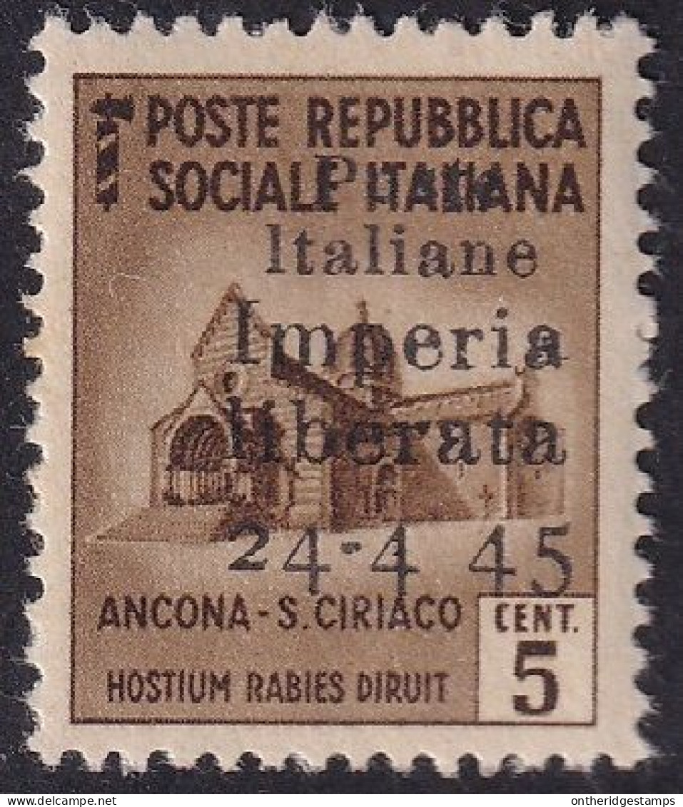 Italy 1945 Sa 1dc Italia Locali Imperia CLN Local MH* "missing Dash" Variety - National Liberation Committee (CLN)