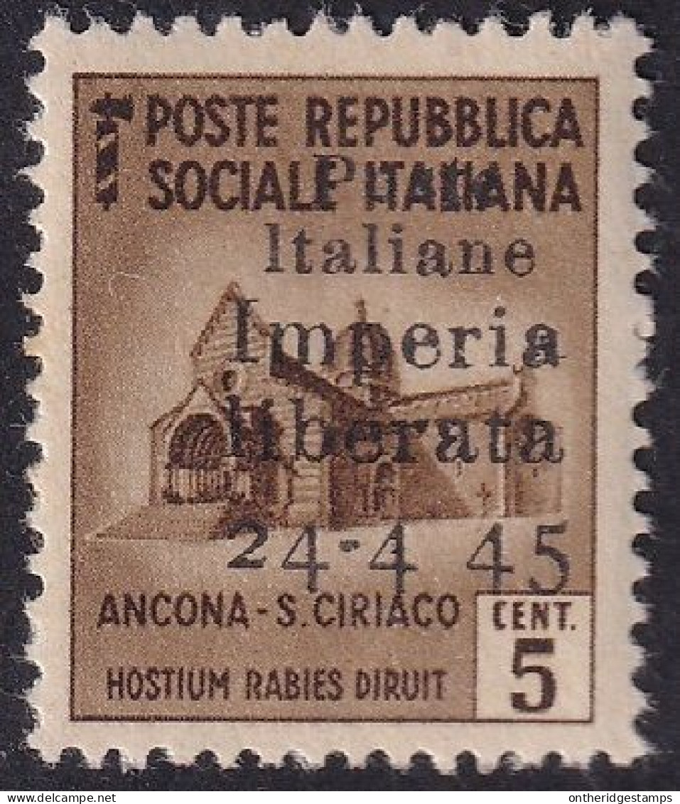 Italy 1945 Sa 1dc Italia Locali Imperia CLN Local MH* "missing Dash" Variety - Nationales Befreiungskomitee