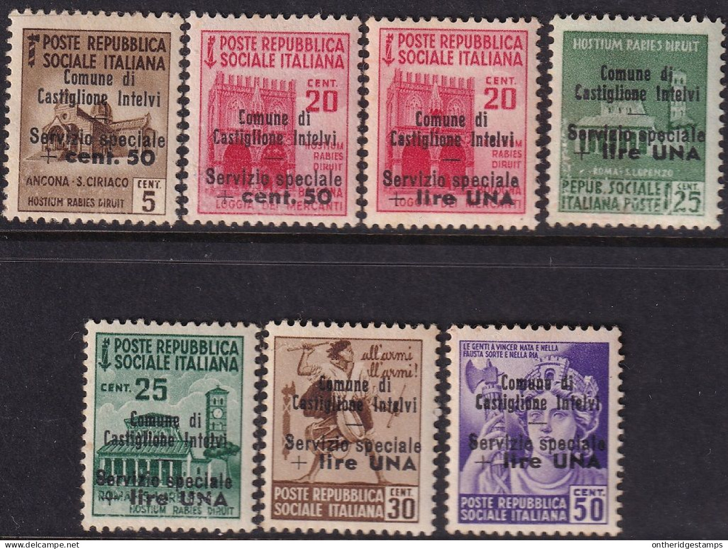 Italy 1945 Sa 1/10 Italia Locali Castiglione D'Intelvi Local Partial Set MH* Experts Marks - Emissions Locales/autonomes