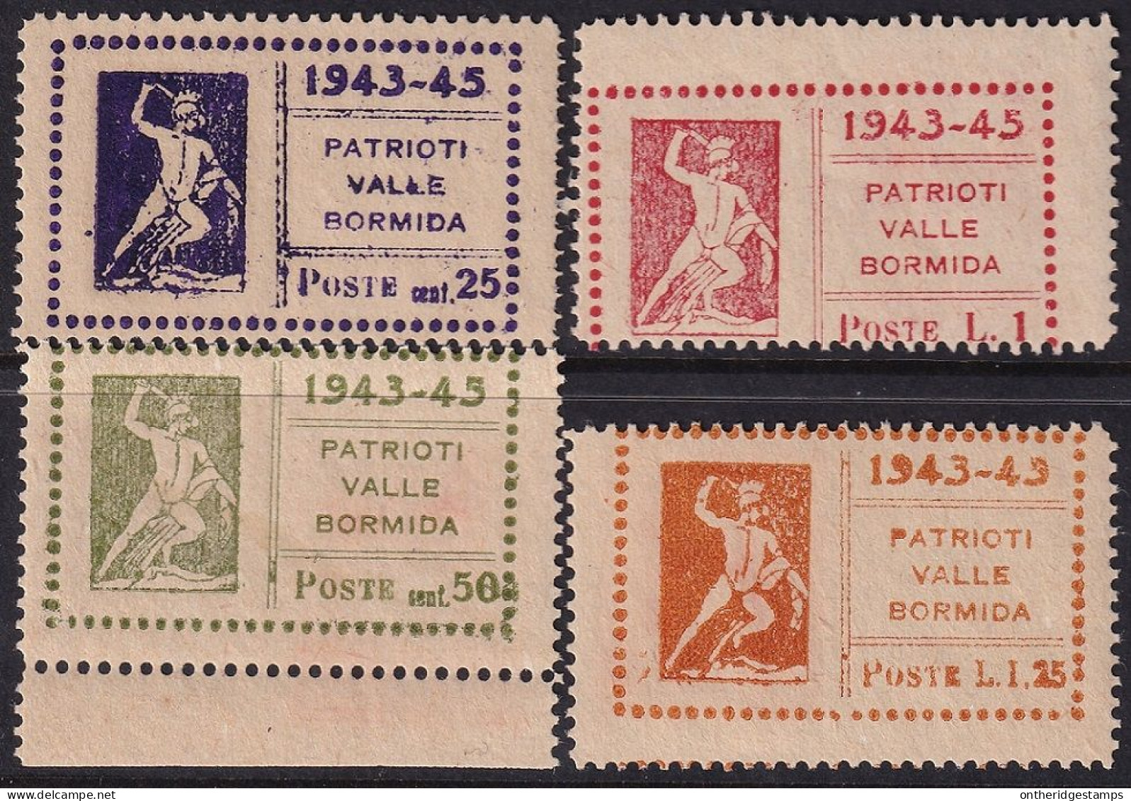 Italy 1945 Sa 16-9 Italia Locali Valle Bormida CLN Local Set MNH** - National Liberation Committee (CLN)