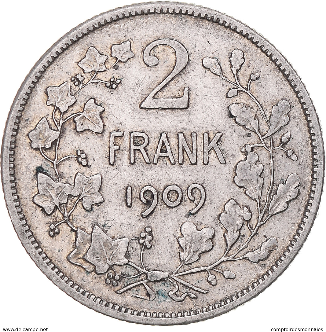 Monnaie, Belgique, Leopold II, 2 Francs, 2 Frank, 1909, TTB, Argent, KM:59 - 2 Francs