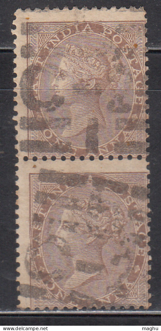 1865 One Anna Pair, 1a  British East India Used - 1858-79 Kolonie Van De Kroon