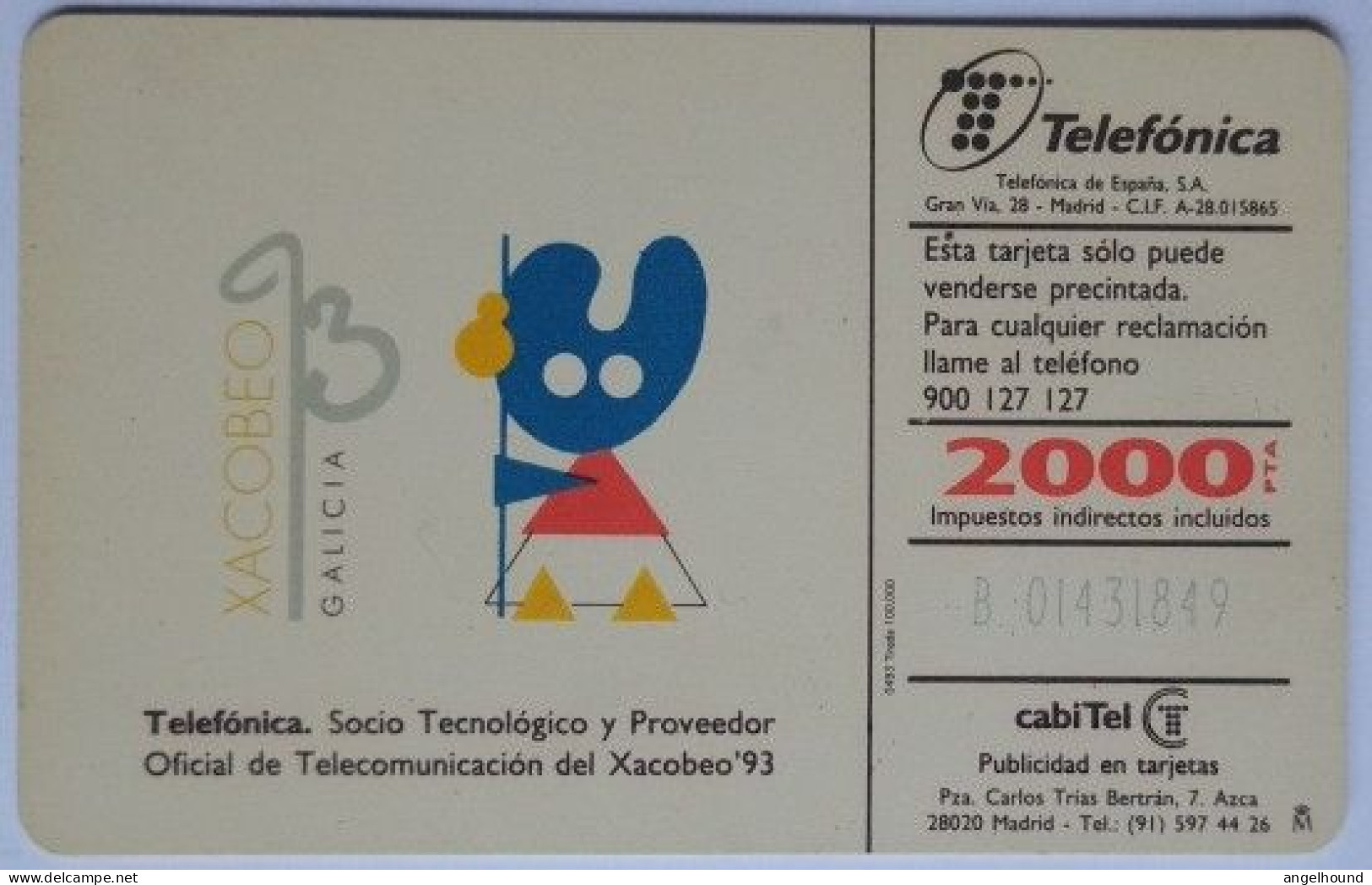 Spain 2000 Pta. " Xacobeo ' 93 " - Privé-uitgaven