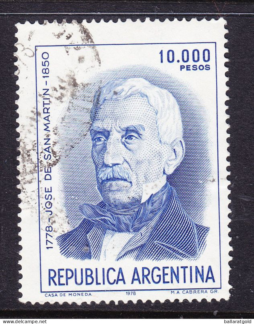 Argentina 1978  -10,000P San Martin 1600 Used - Oblitérés