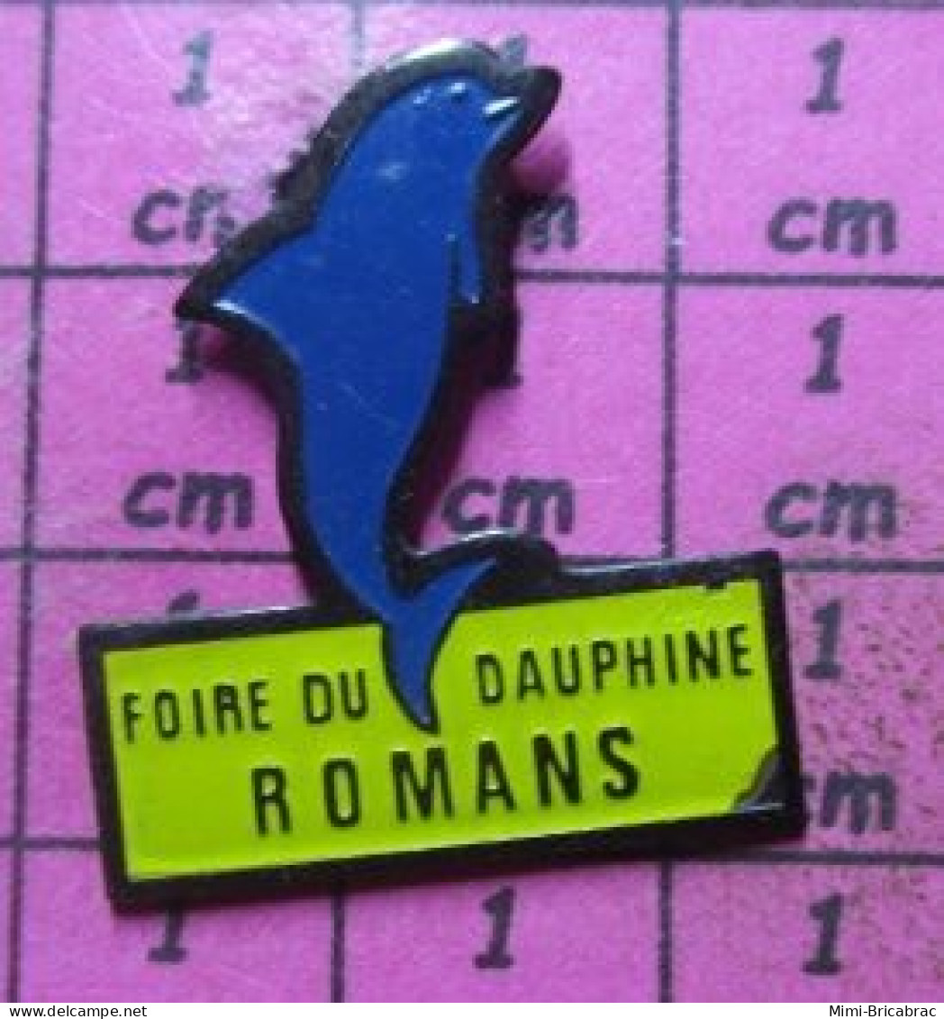 1115A Pin's Pins / Beau Et Rare / VILLES / ROMANS FOIRE DU DAUPHINé DAUPHIN BLEu - Photographie