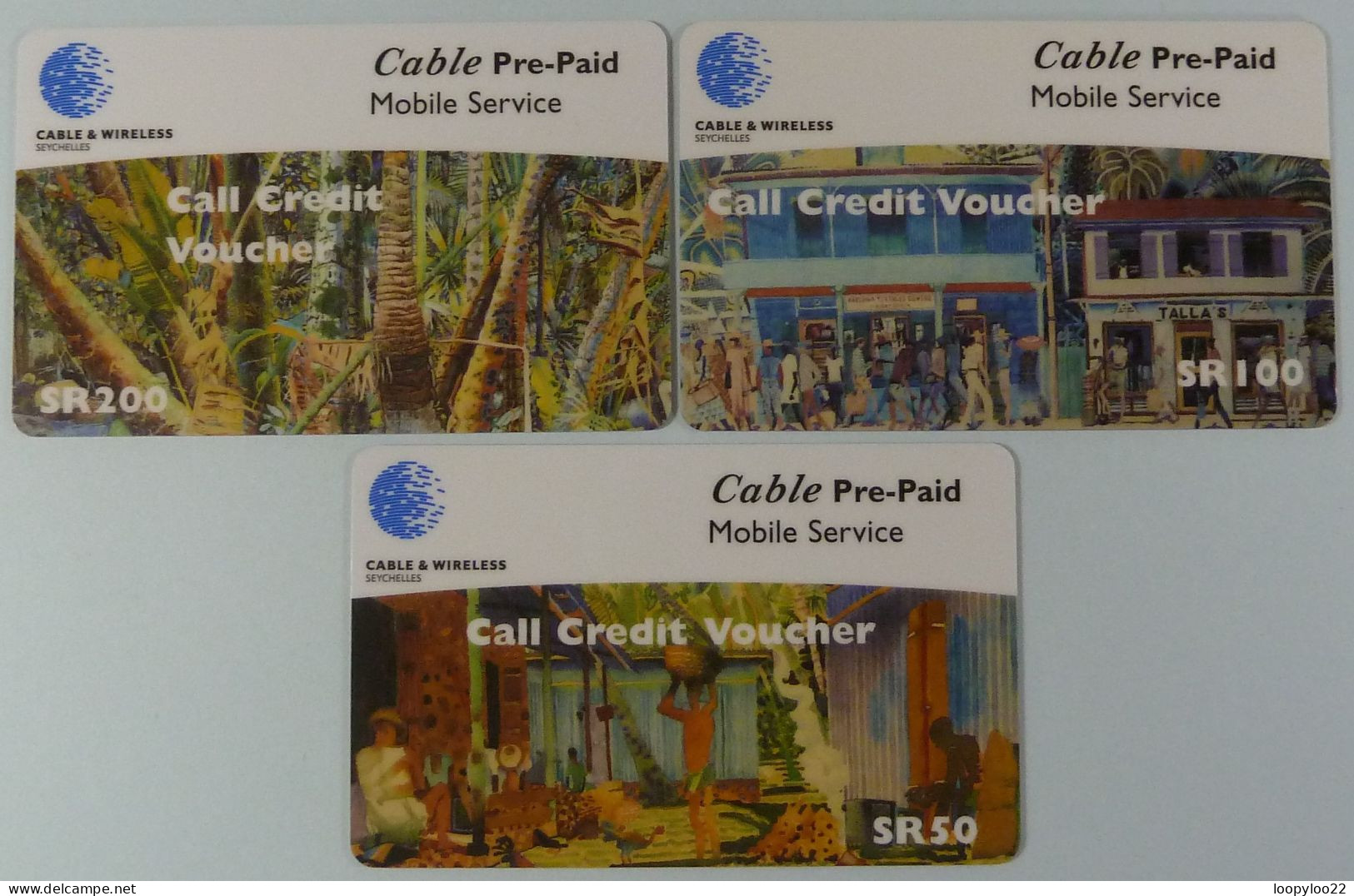 SEYCHELLES - Cable & Wireless - Mobile - Prepaid - Call Credit Voucher - Group Of 3 - Seychelles
